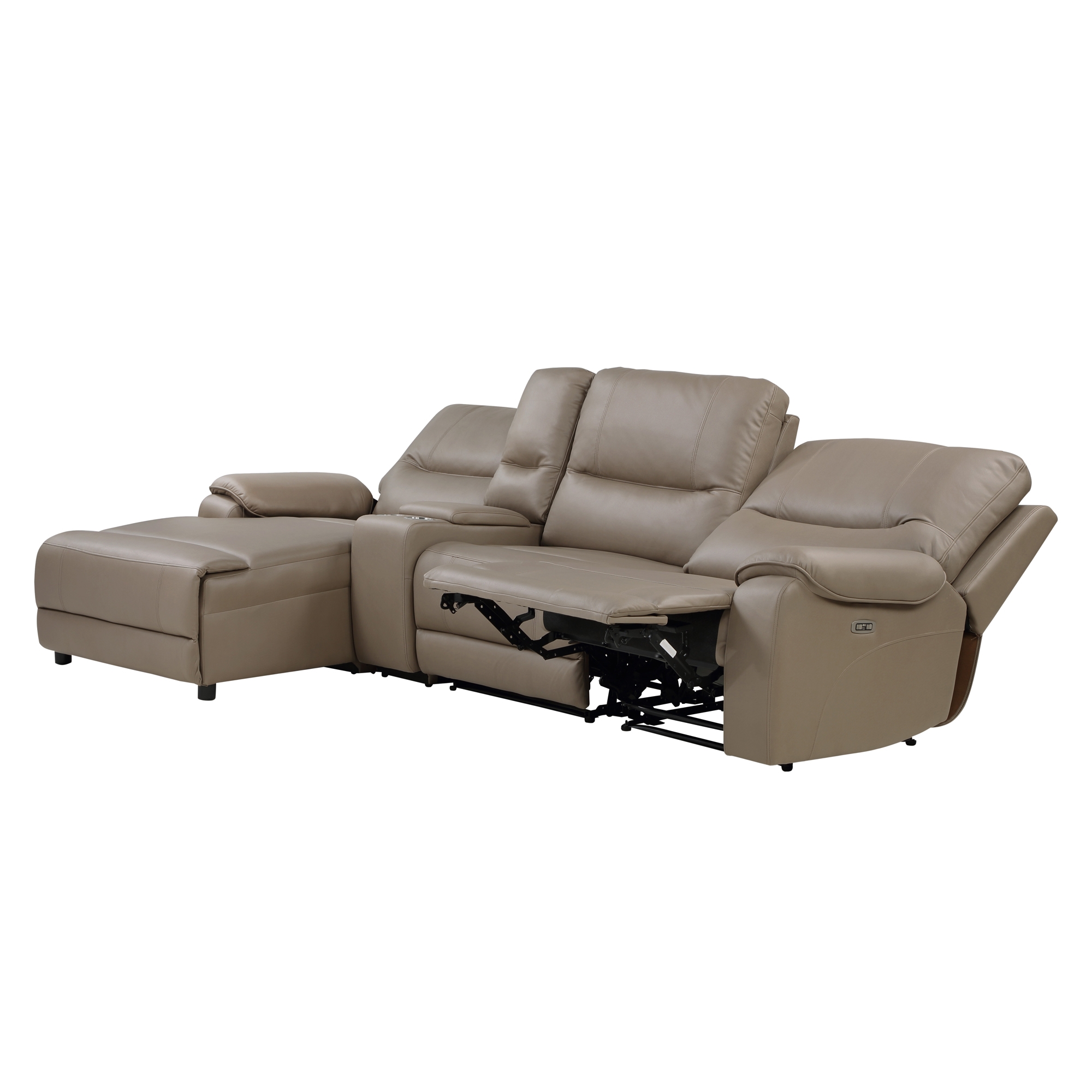 LeGrande Fabric Power Reclining Sectional with Power Headrest, Left Chaise Facing