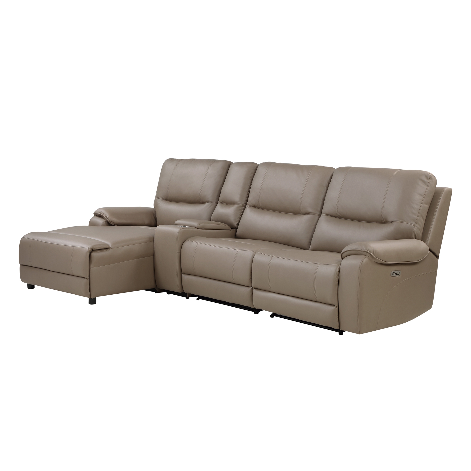 LeGrande Fabric Power Reclining Sectional with Power Headrest, Left Chaise Facing