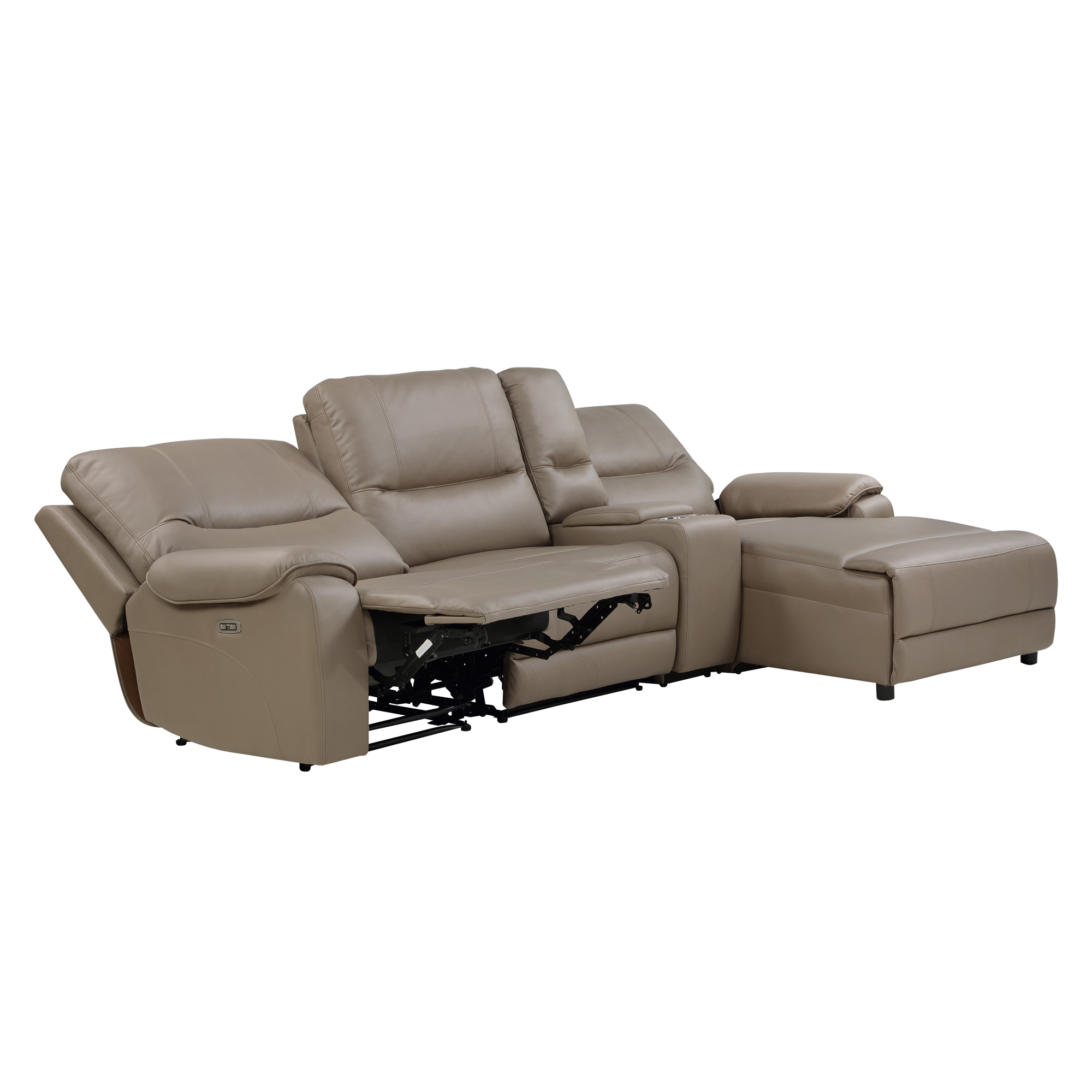 LeGrande Fabric Power Reclining Sectional with Power Headrest, Right Chaise Facing