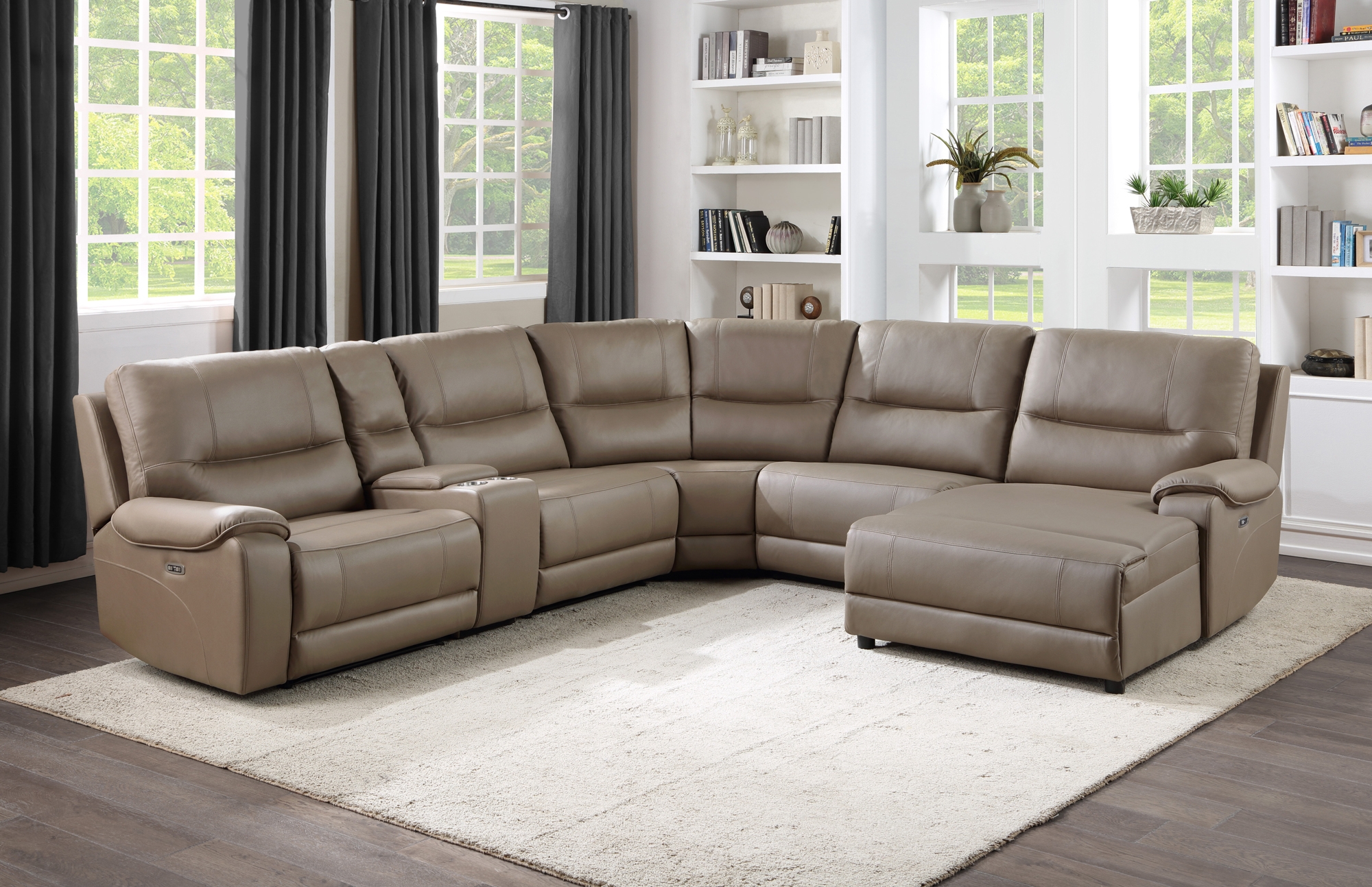 LeGrande Microfiber Fabric Modular Power Reclining Sectional Sofa