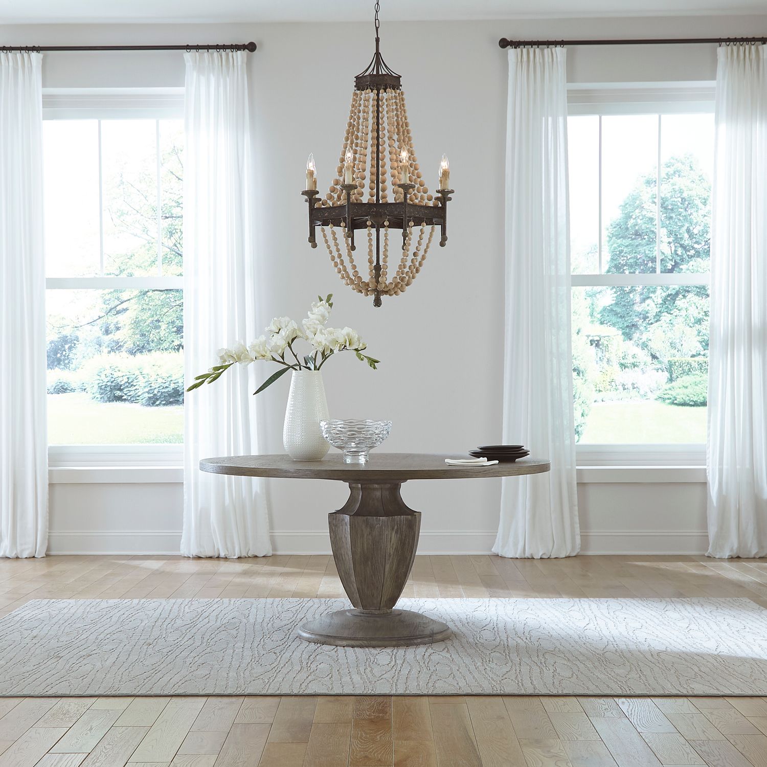 Westfield Round Dining Set | Traditional Wood Pedestal