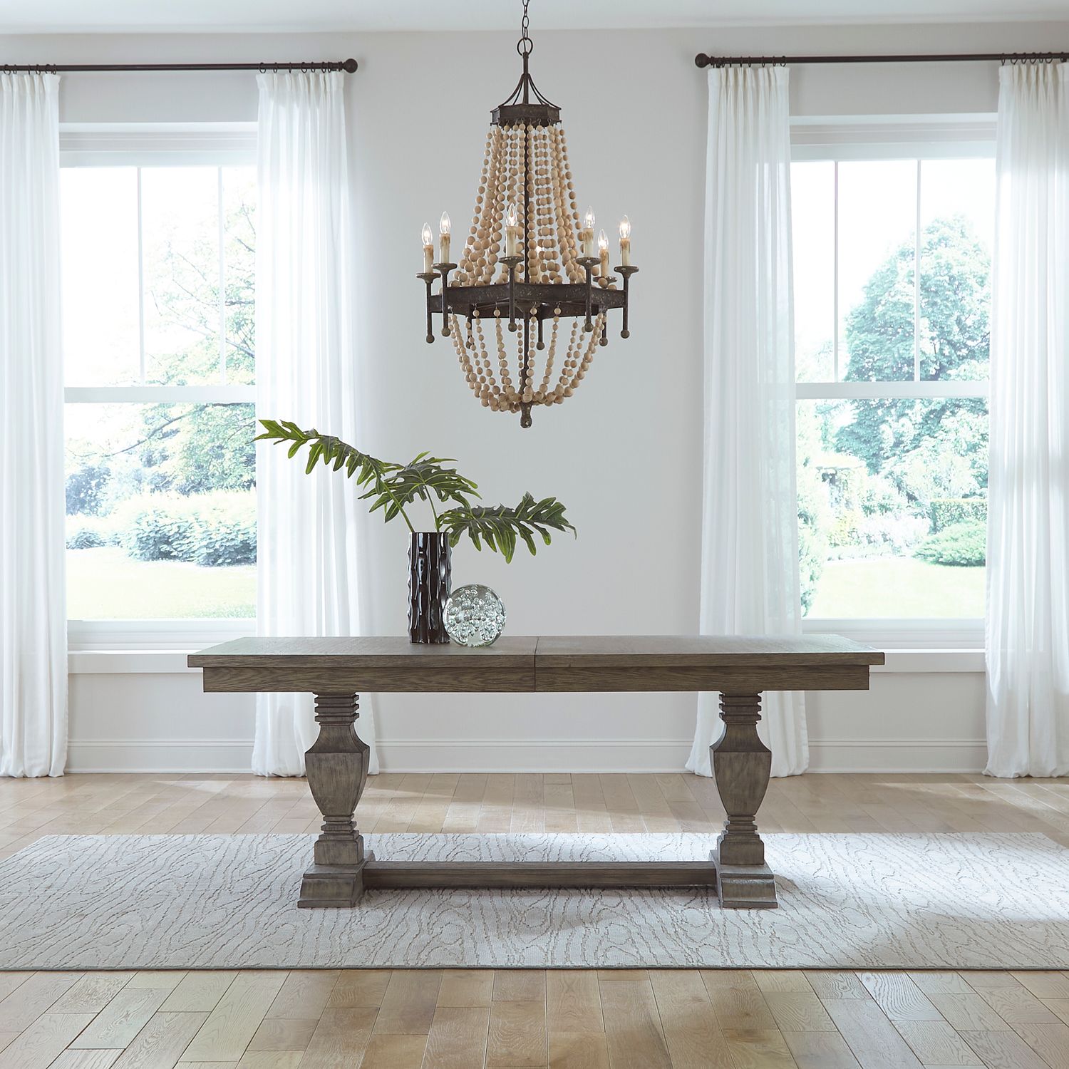 Westfield Rectangular Wood Extendable Trestle Dining Table