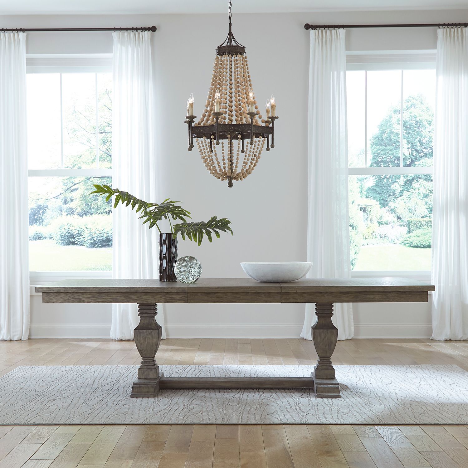 Westfield Rectangular Wood Extendable Trestle Dining Table
