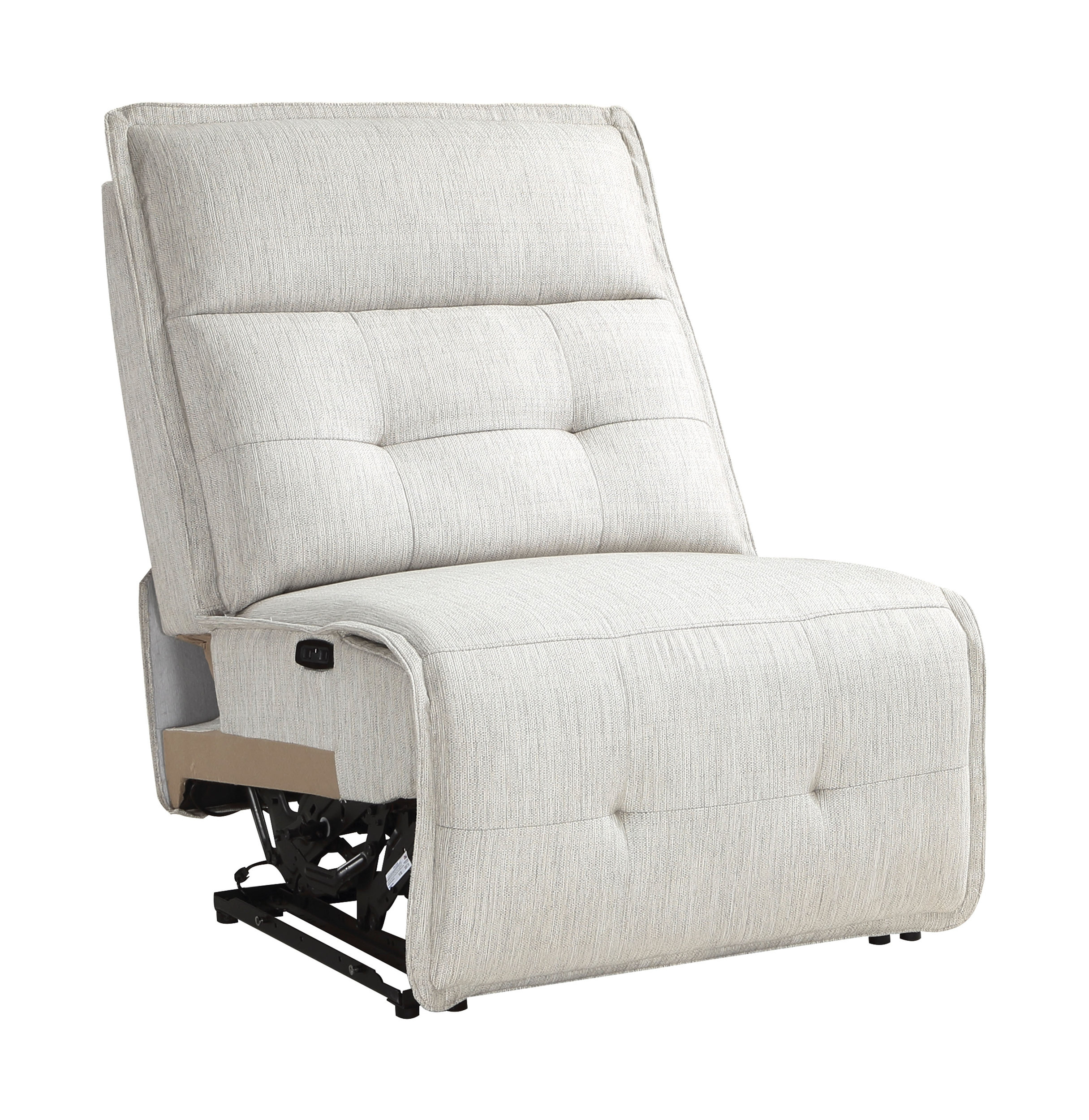 Salida Polyester Power Double Reclining Modular Loveseat with Center Console & Power Headrests