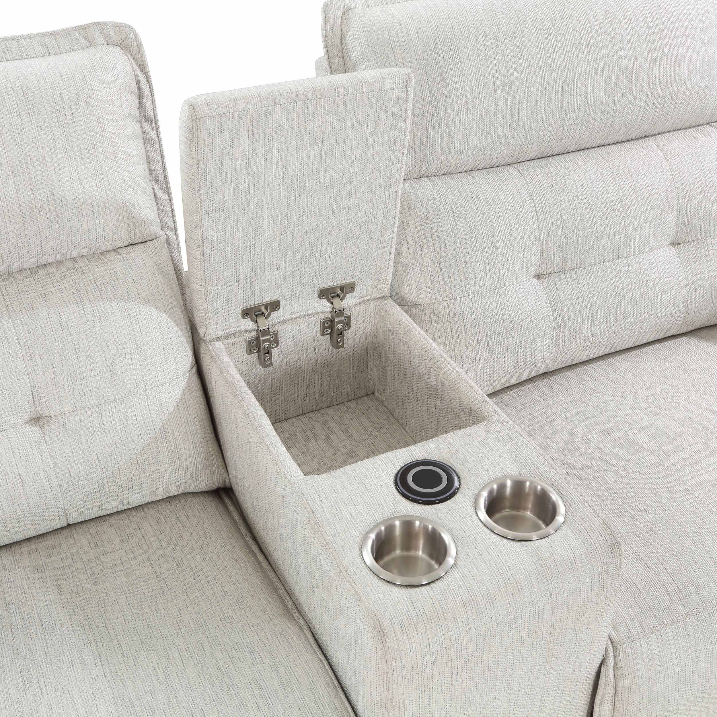 Salida Polyester Power Double Reclining Modular Living Room Set