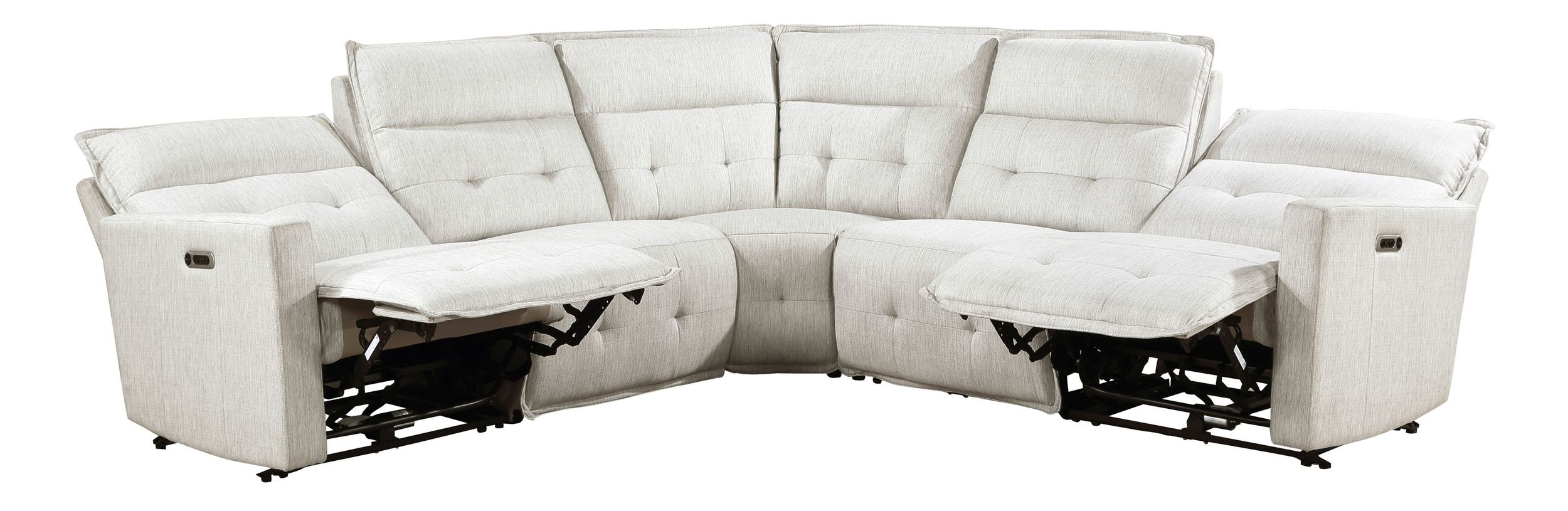 Salida L-Shaped Polyester 5‑Piece Power Reclining Modular Sectional with Power Headrests