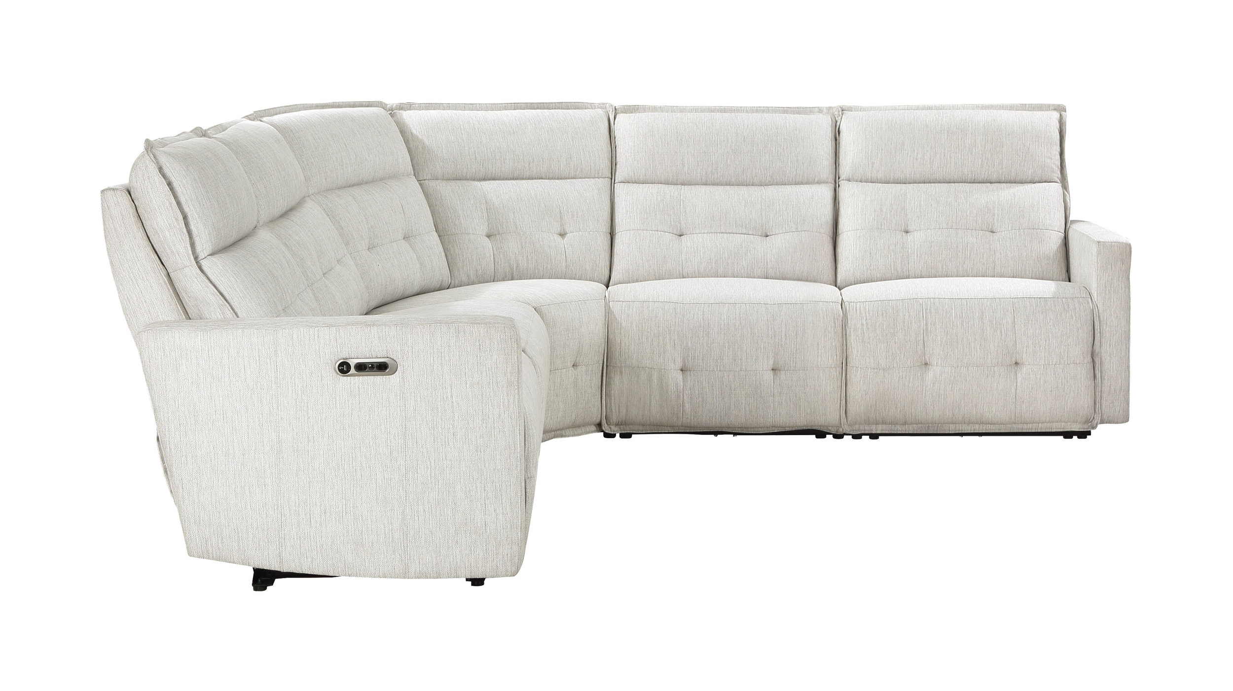 Salida L-Shaped Polyester 5‑Piece Power Reclining Modular Sectional with Power Headrests