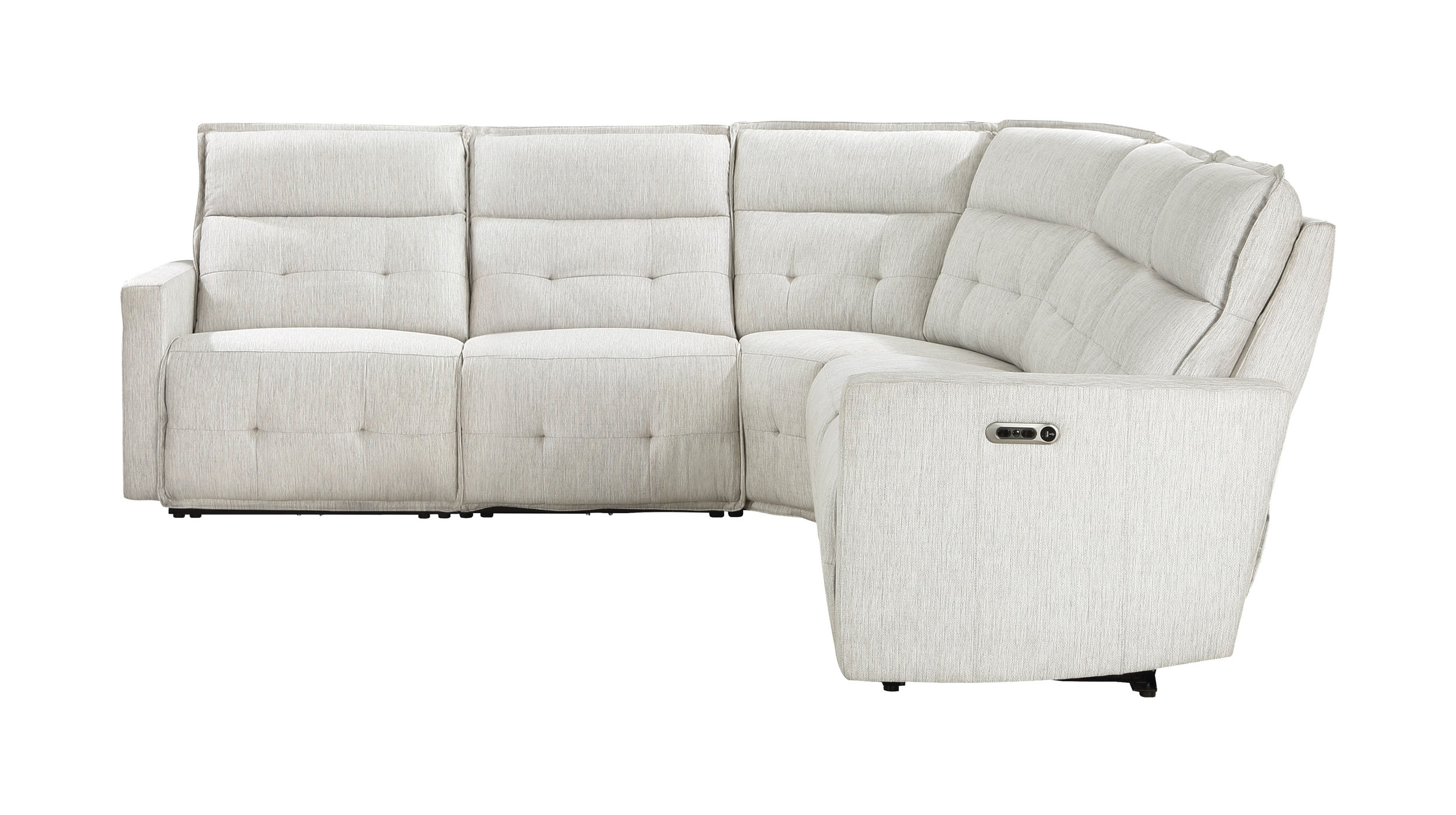 Salida L-Shaped Polyester 5‑Piece Power Reclining Modular Sectional with Power Headrests