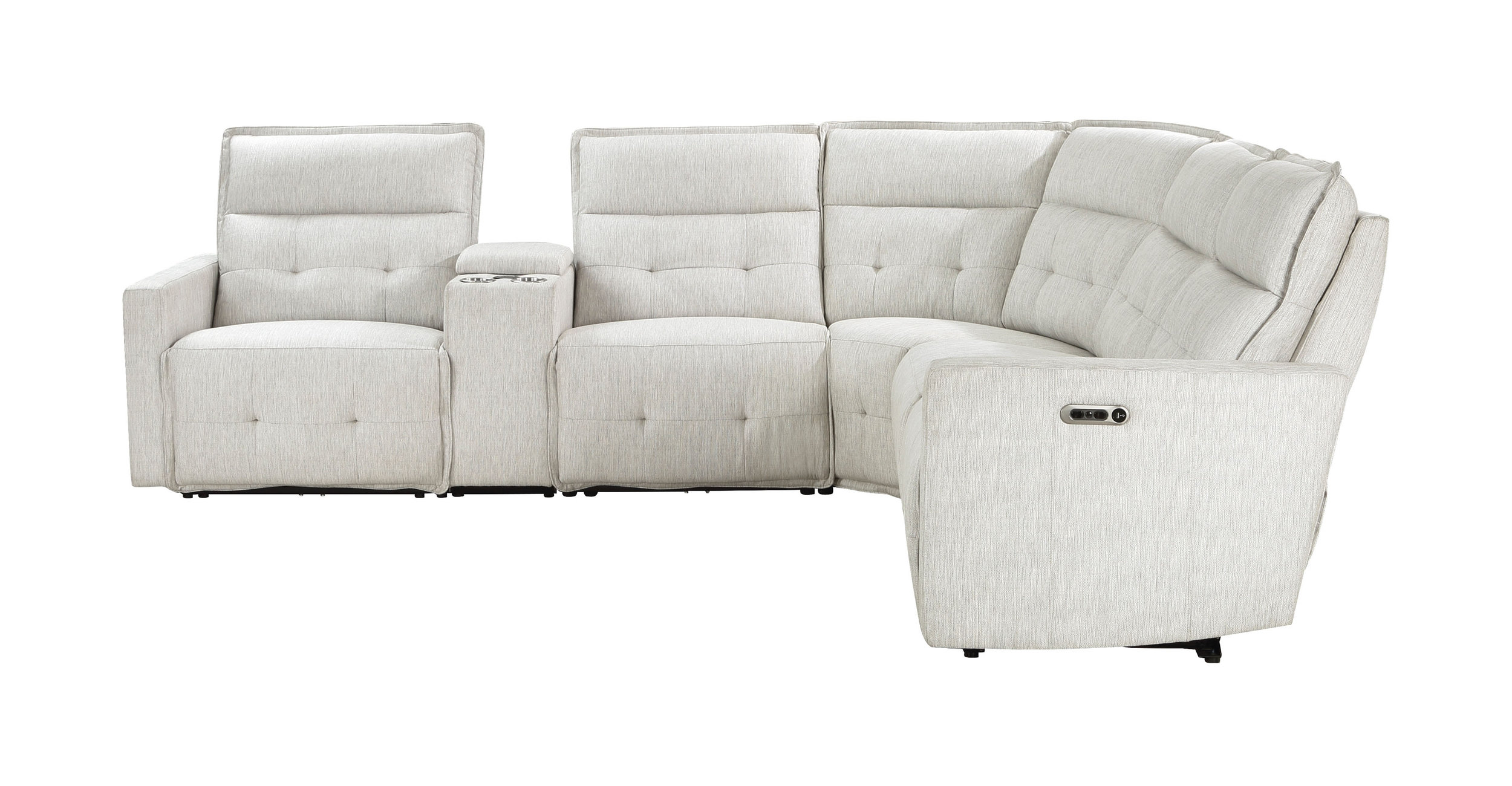 Salida L-Shaped Polyester 6‑Piece Power Reclining Modular Sectional with Power Headrests