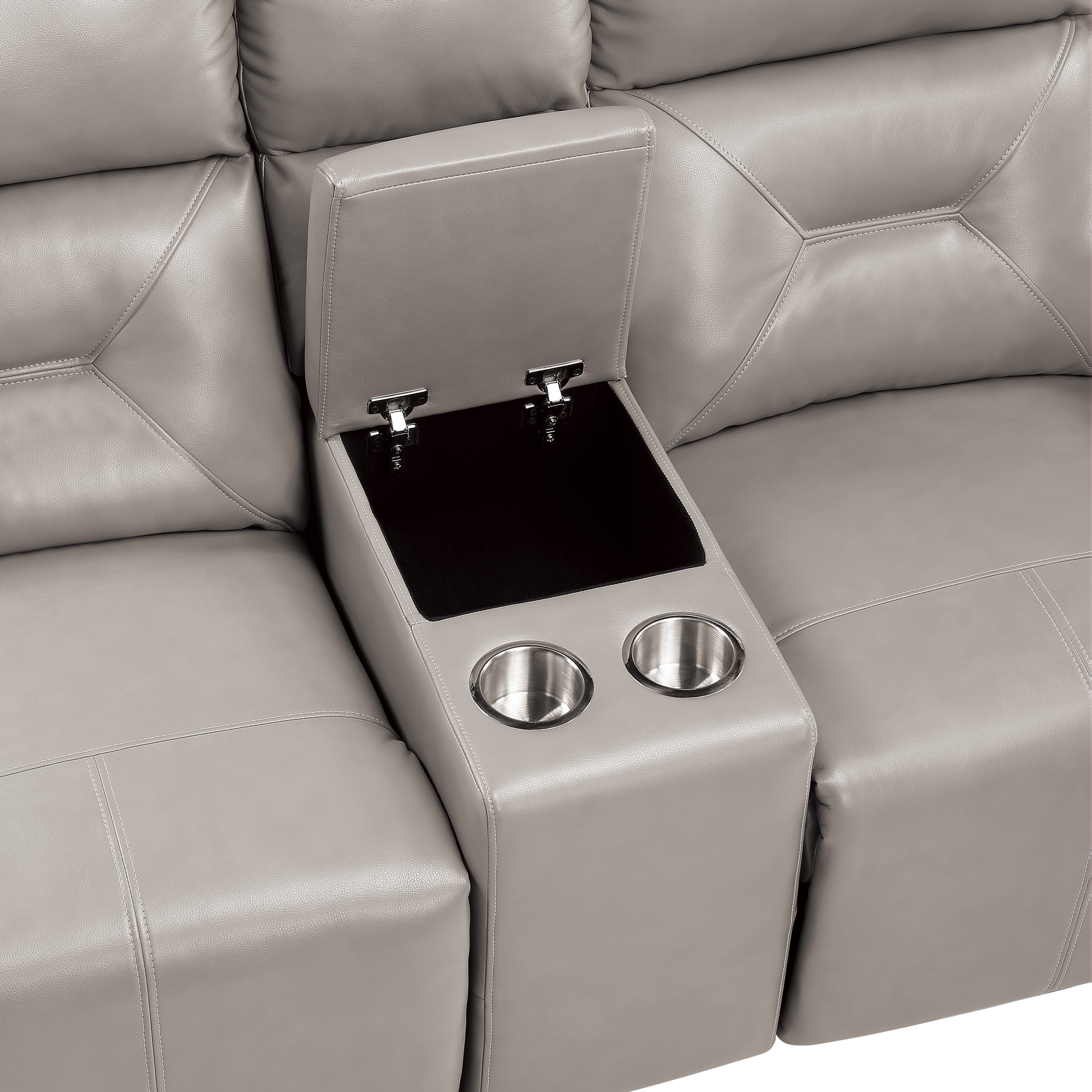Burwell Leatherette Power Double Reclining Loveseat
