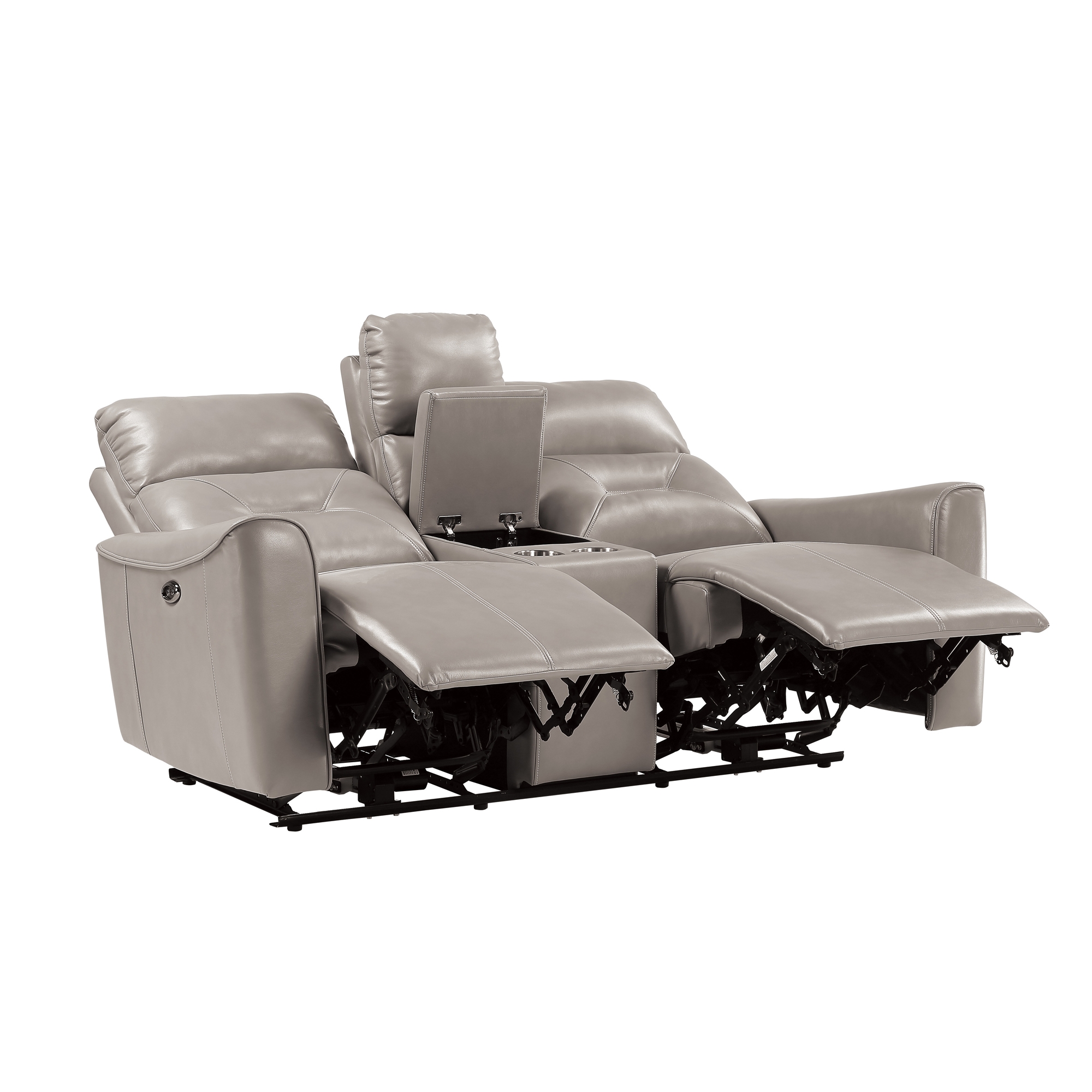 Burwell Leatherette Power Double Reclining Loveseat