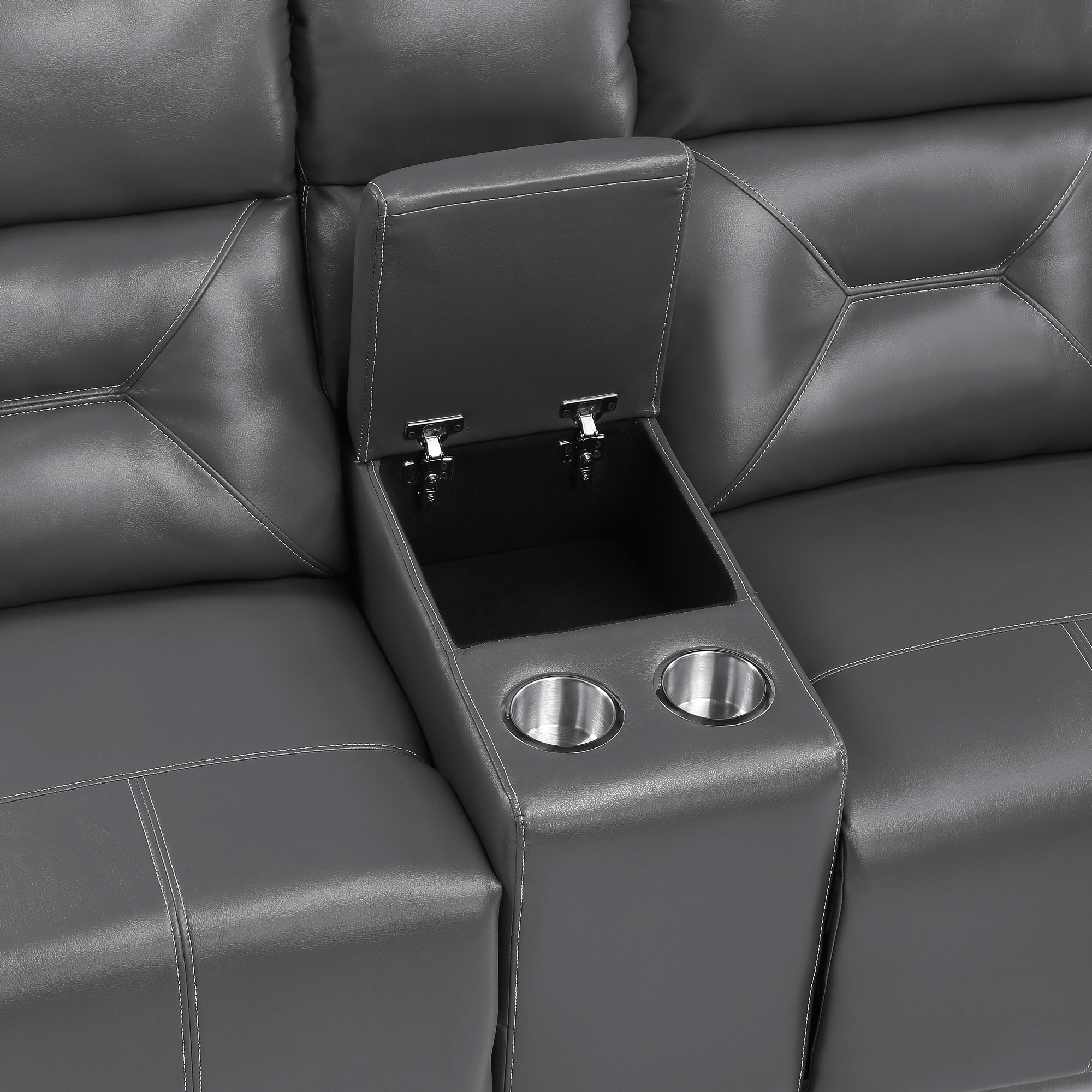 Burwell Leatherette Power Double Reclining Loveseat