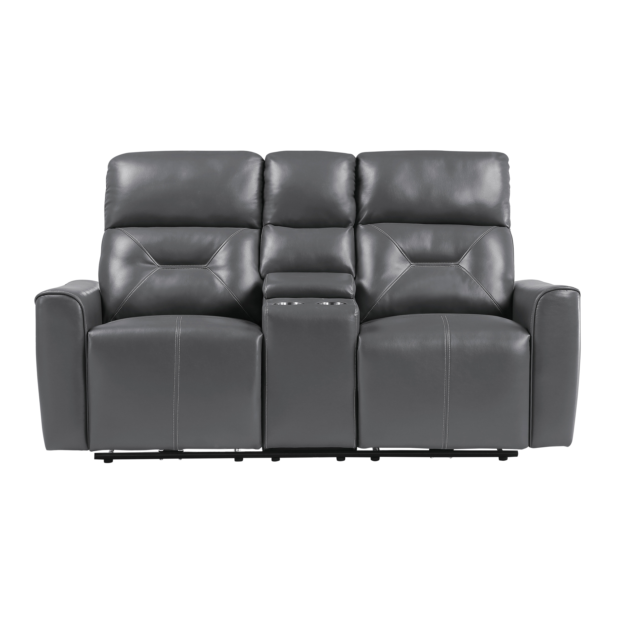 Burwell Leatherette Power Double Reclining Loveseat