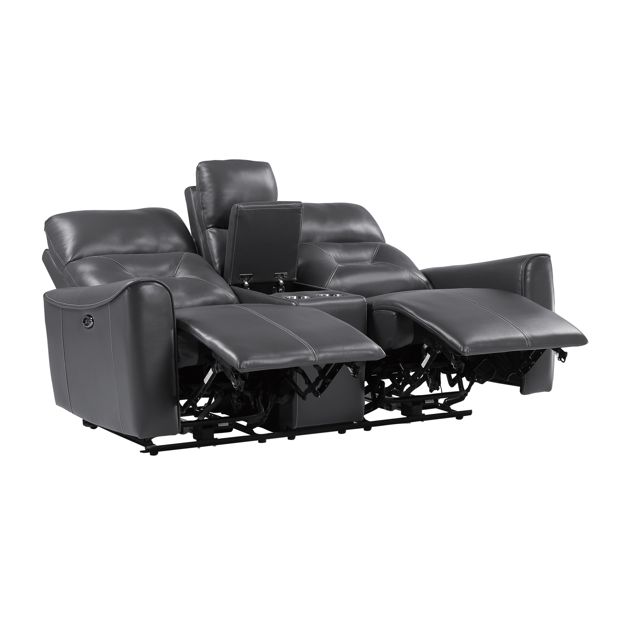 Burwell Leatherette Power Double Reclining Loveseat