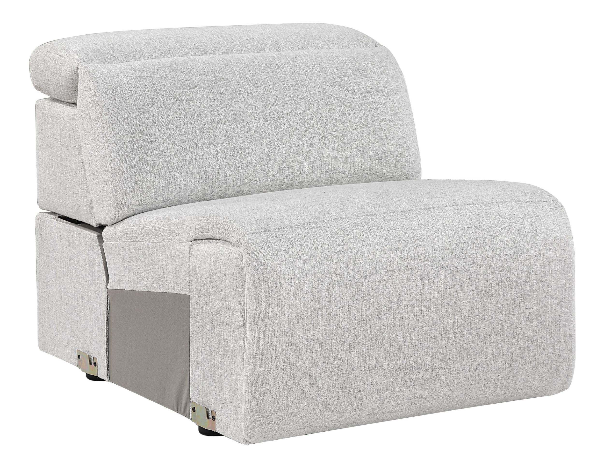 McPherson L-Shaped Chenille 6‑Piece Power Reclining Modular Sectional with Power Headrests
