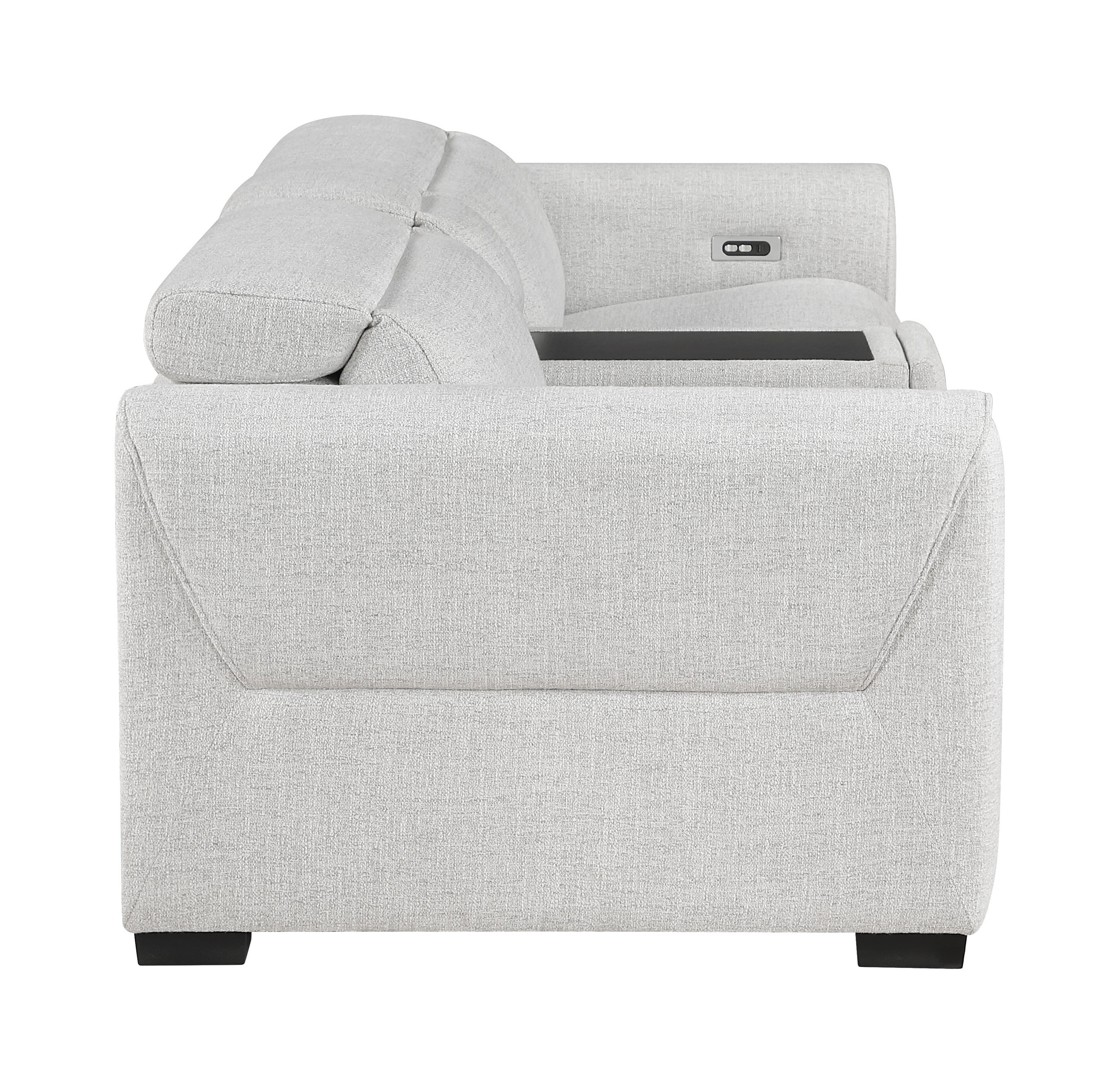 McPherson Chenille Power Double Reclining Modular Loveseat with Center Console & Power Headrests