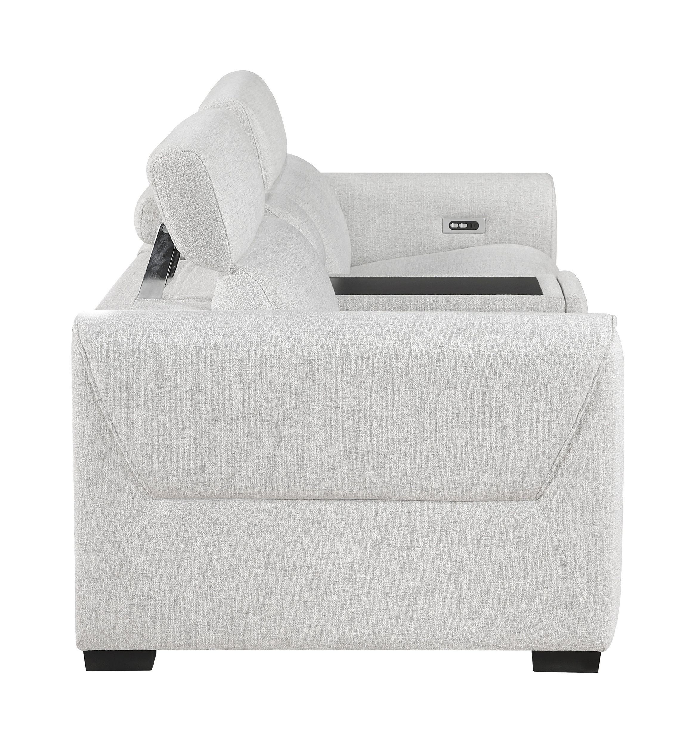 McPherson Chenille Power Double Reclining Modular Loveseat with Center Console & Power Headrests