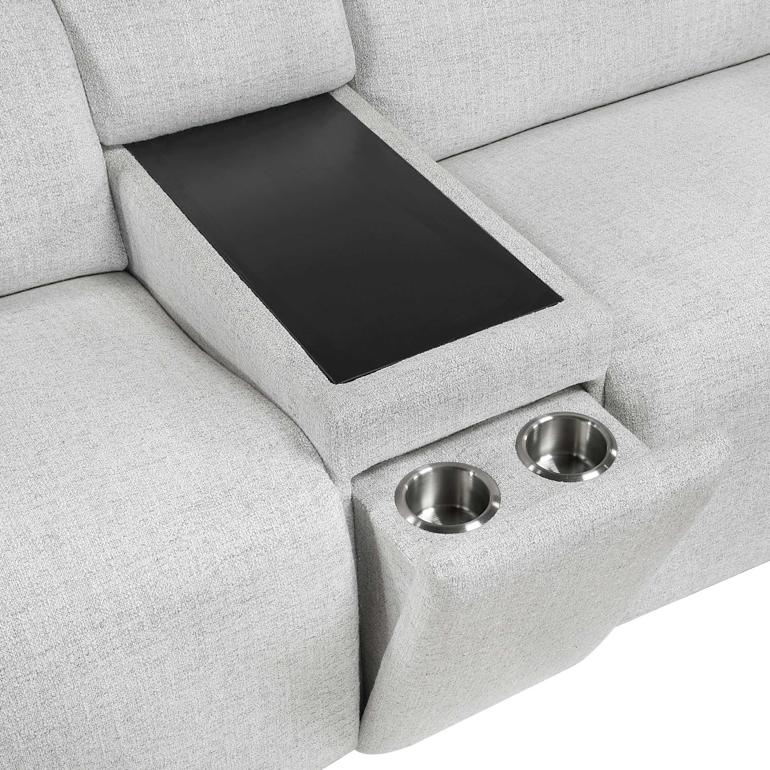 McPherson Chenille Power Double Reclining Modular Loveseat with Power Headrests