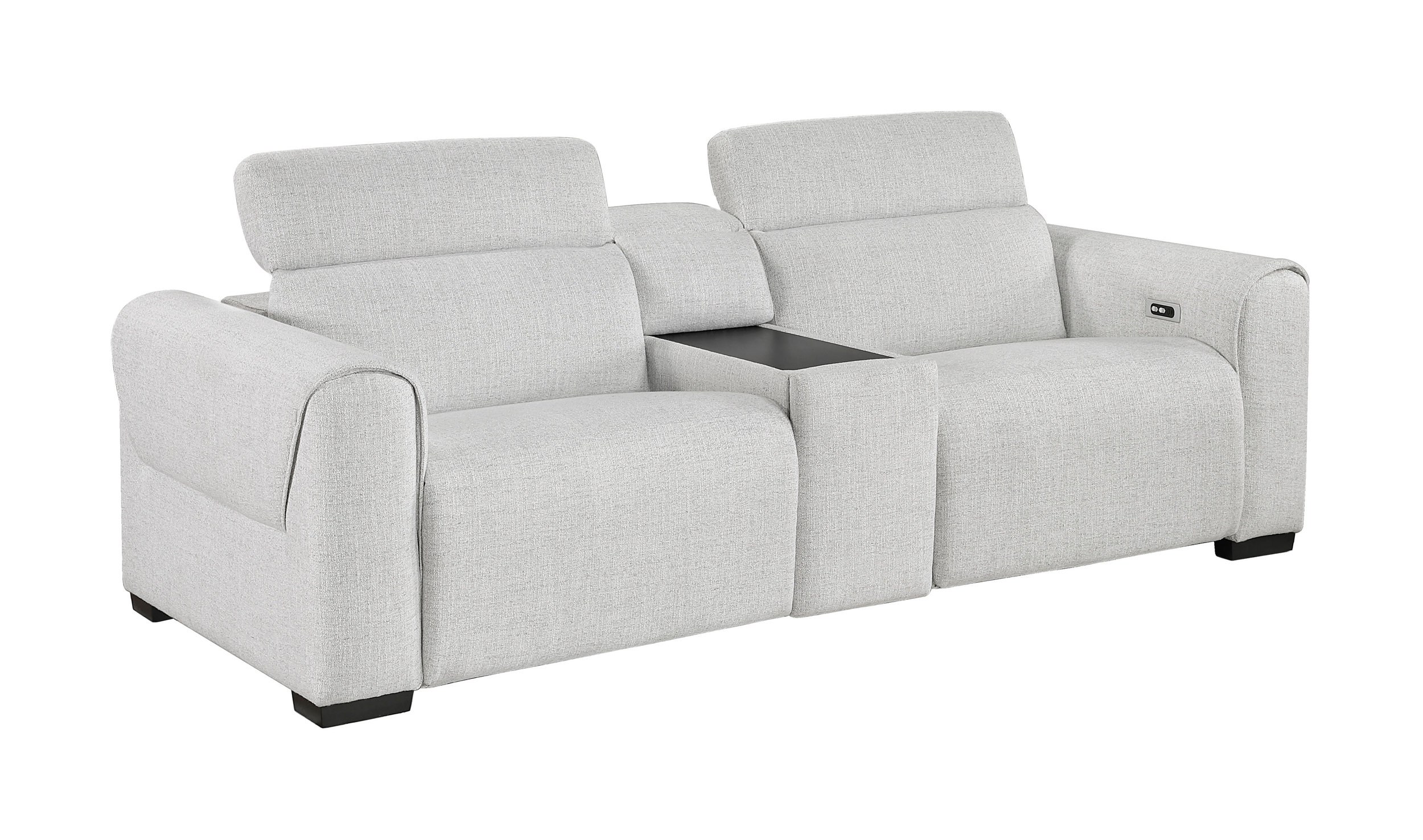 McPherson Chenille Power Double Reclining Modular Loveseat with Center Console & Power Headrests