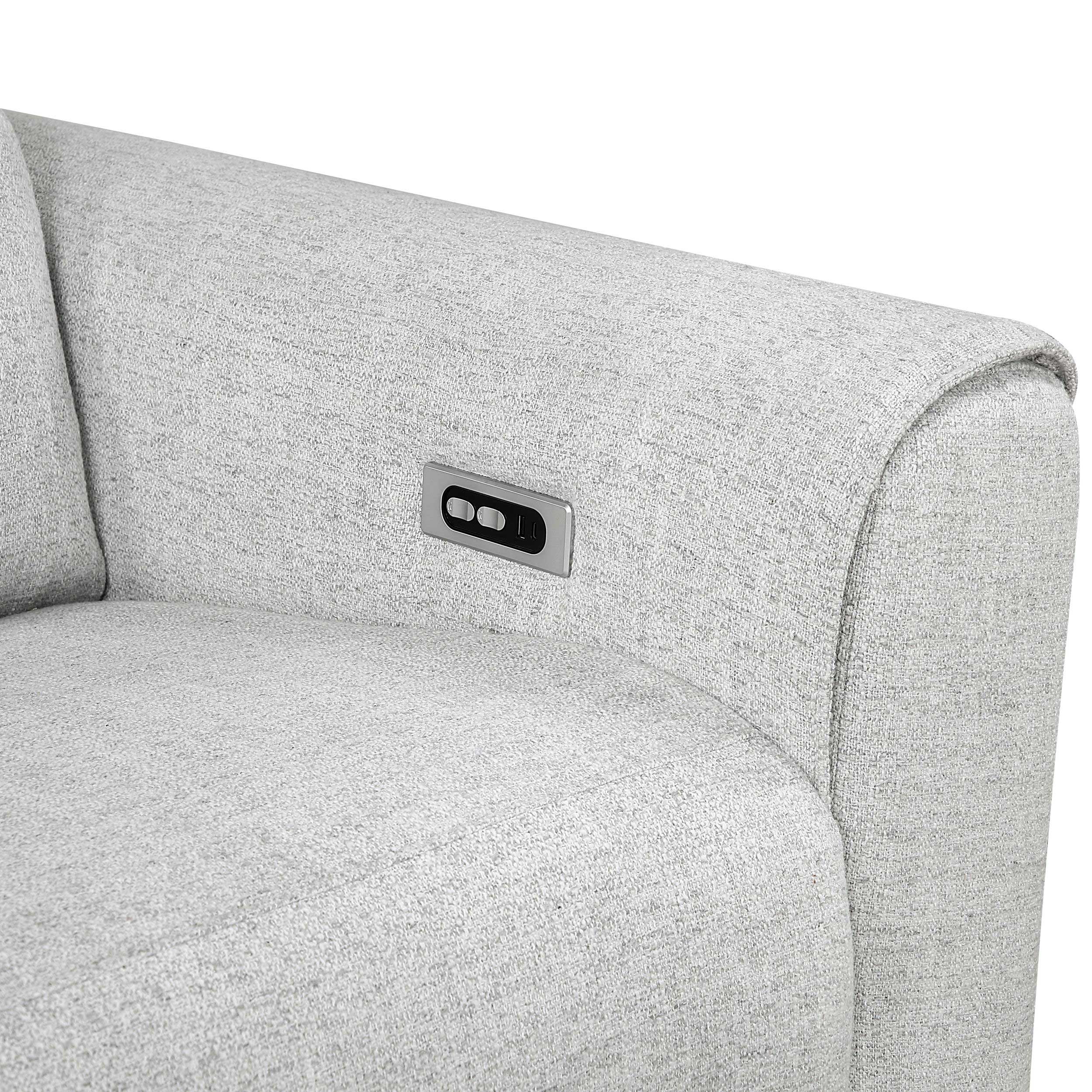 McPherson Chenille Power Double Reclining Modular Loveseat with Power Headrests