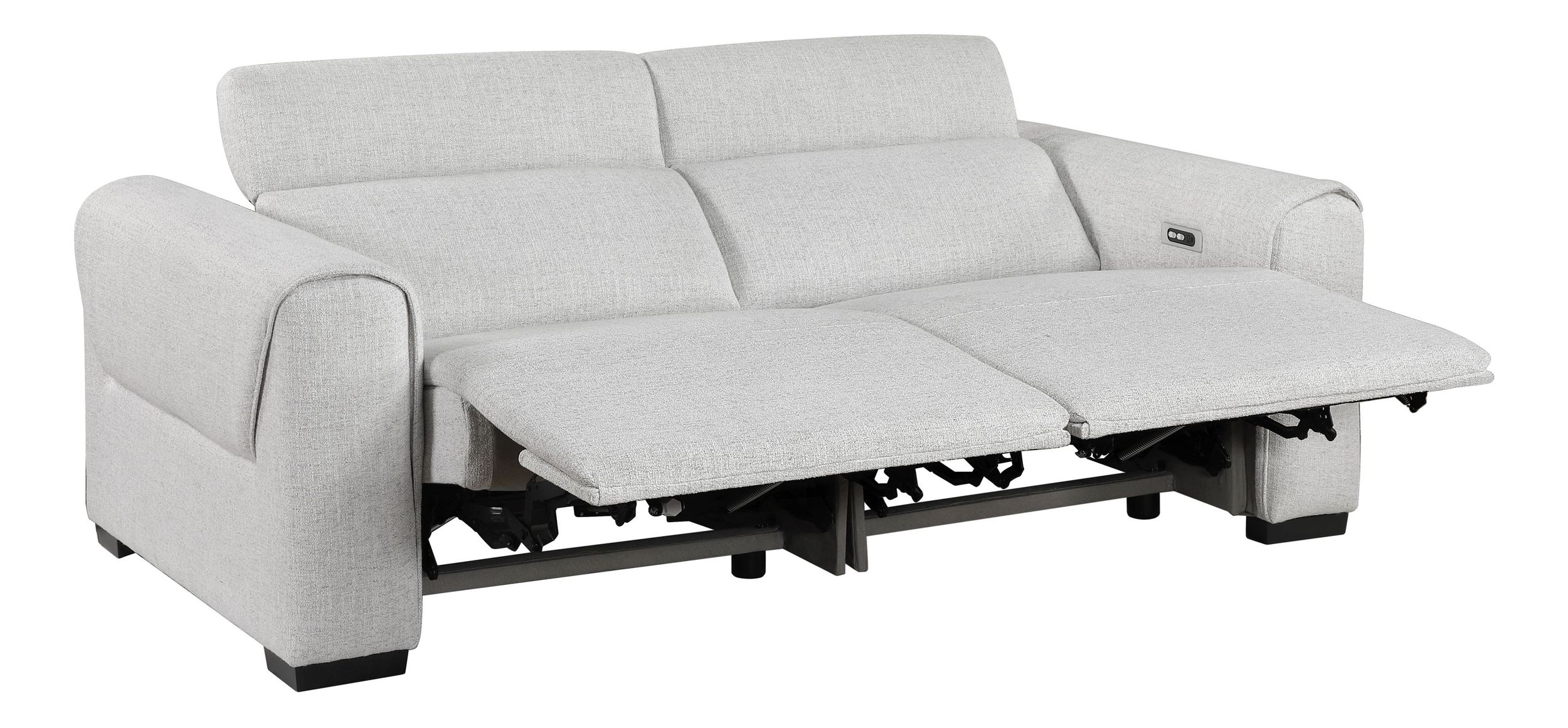 McPherson Chenille Power Double Reclining Modular Loveseat with Power Headrests