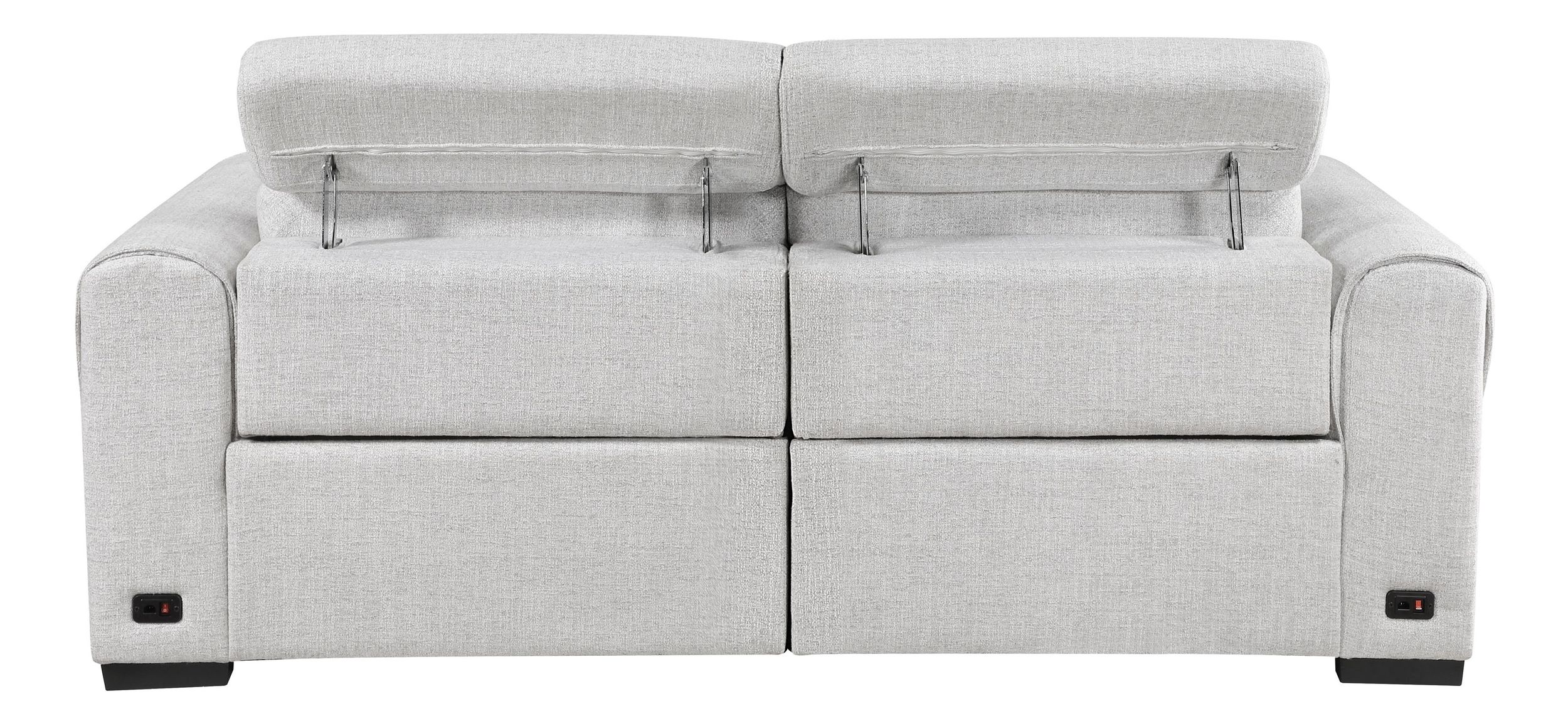 McPherson Chenille Power Double Reclining Modular Loveseat with Power Headrests