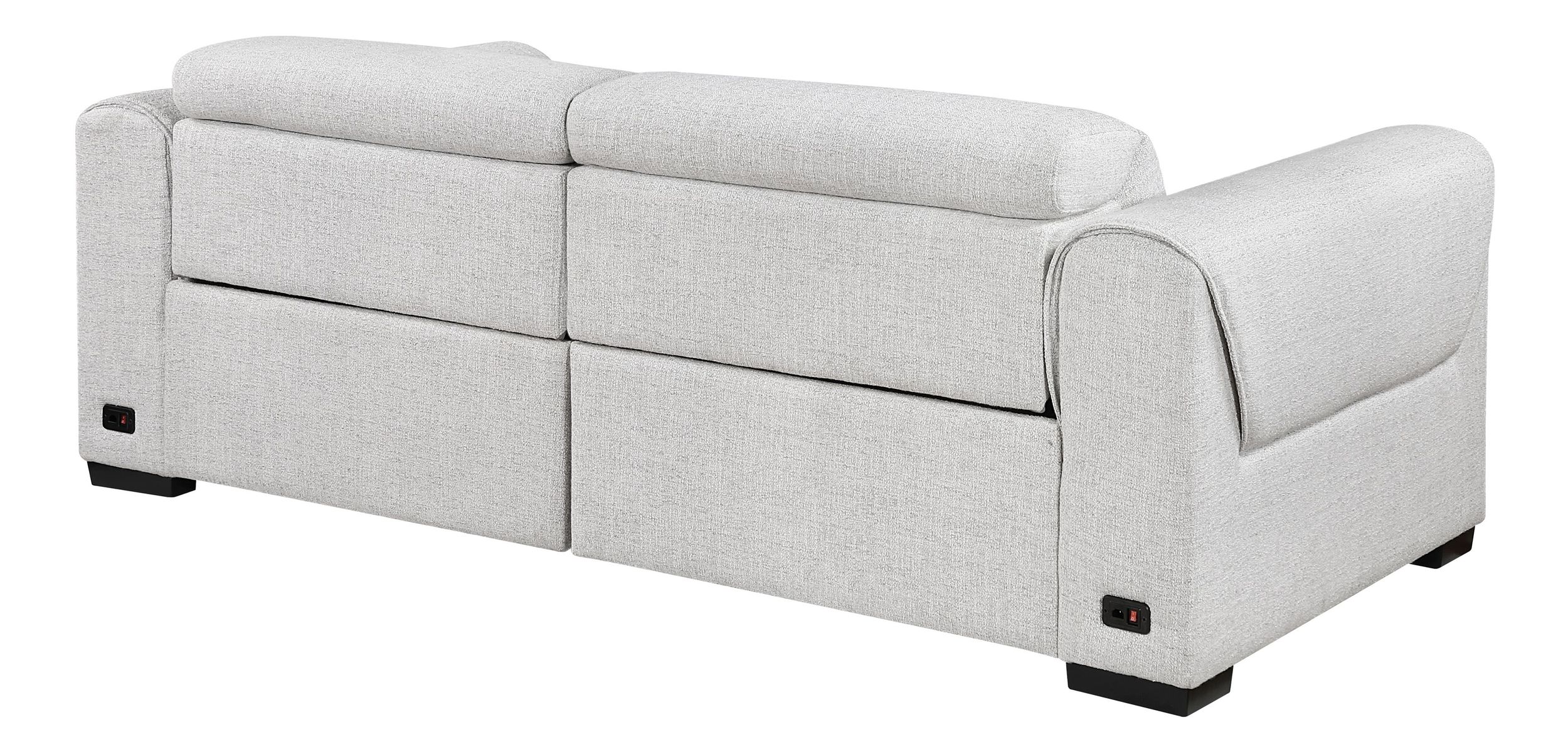 McPherson Chenille Power Double Reclining Modular Loveseat with Power Headrests