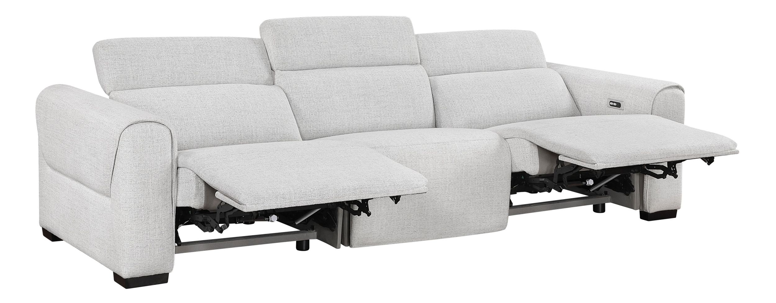 McPherson Chenille Power Double Reclining Modular Sofa with Power Headrests