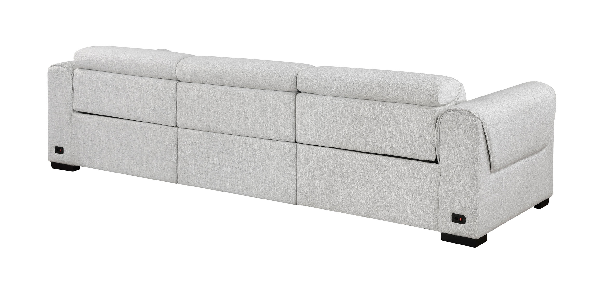 McPherson Chenille Power Double Reclining Modular Sofa with Power Headrests