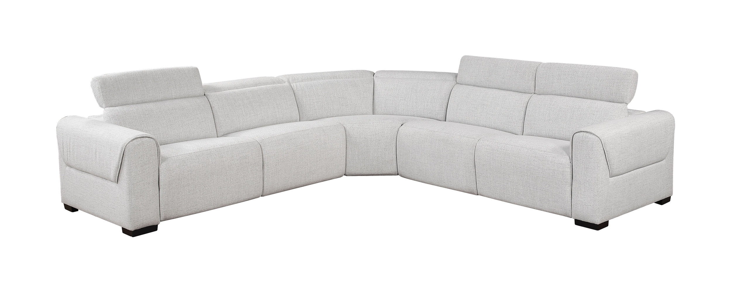 McPherson L-Shaped Chenille 5‑Piece Power Reclining Modular Sectional with Power Headrests