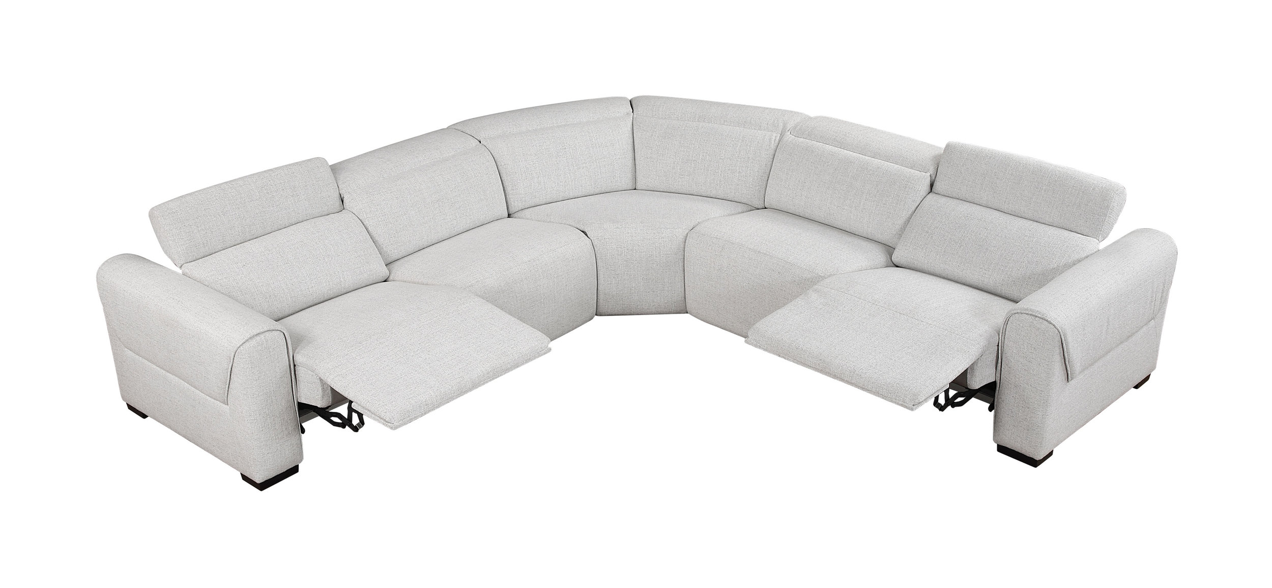 McPherson L-Shaped Chenille 5‑Piece Power Reclining Modular Sectional with Power Headrests