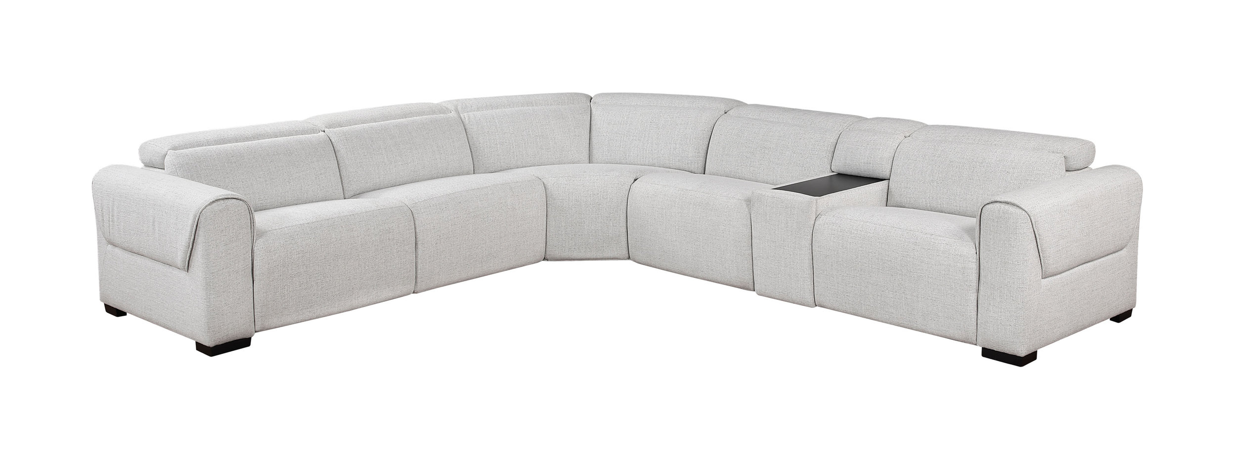 McPherson L-Shaped Chenille 6‑Piece Power Reclining Modular Sectional with Power Headrests