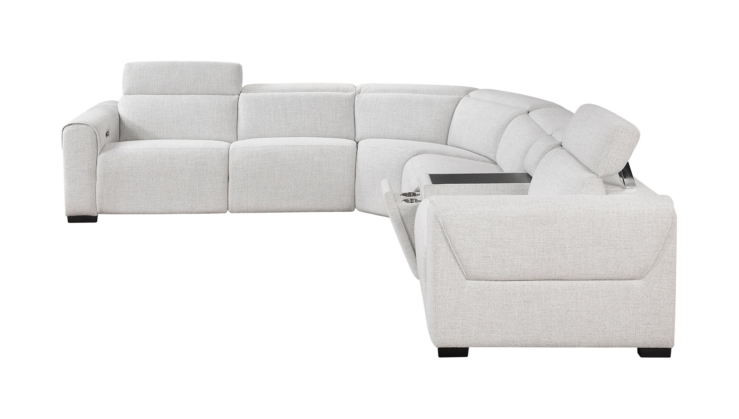 McPherson L-Shaped Chenille 6‑Piece Power Reclining Modular Sectional with Power Headrests