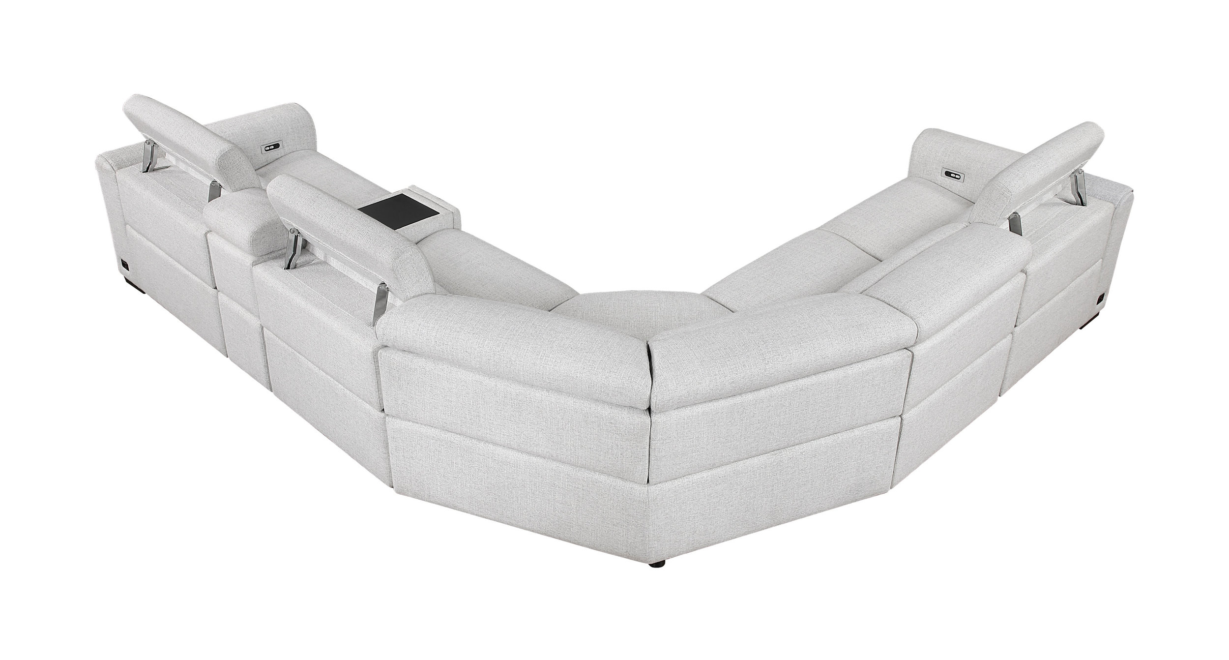 McPherson L-Shaped Chenille 6‑Piece Power Reclining Modular Sectional with Power Headrests