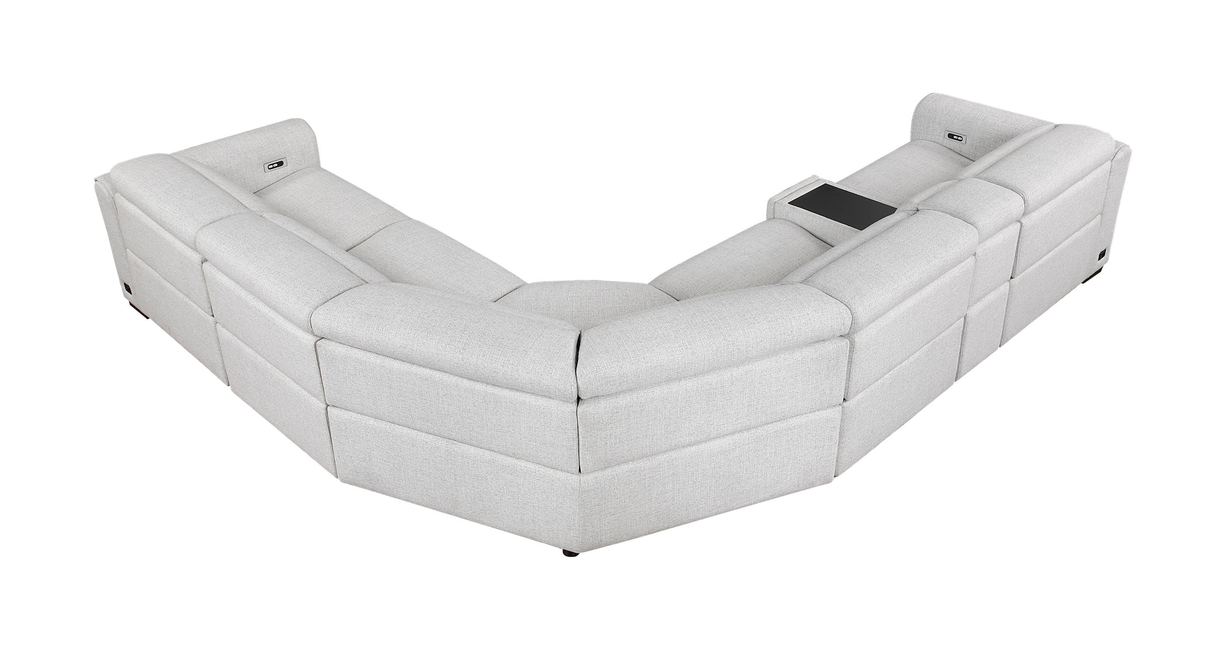 McPherson L-Shaped Chenille 6‑Piece Power Reclining Modular Sectional with Power Headrests