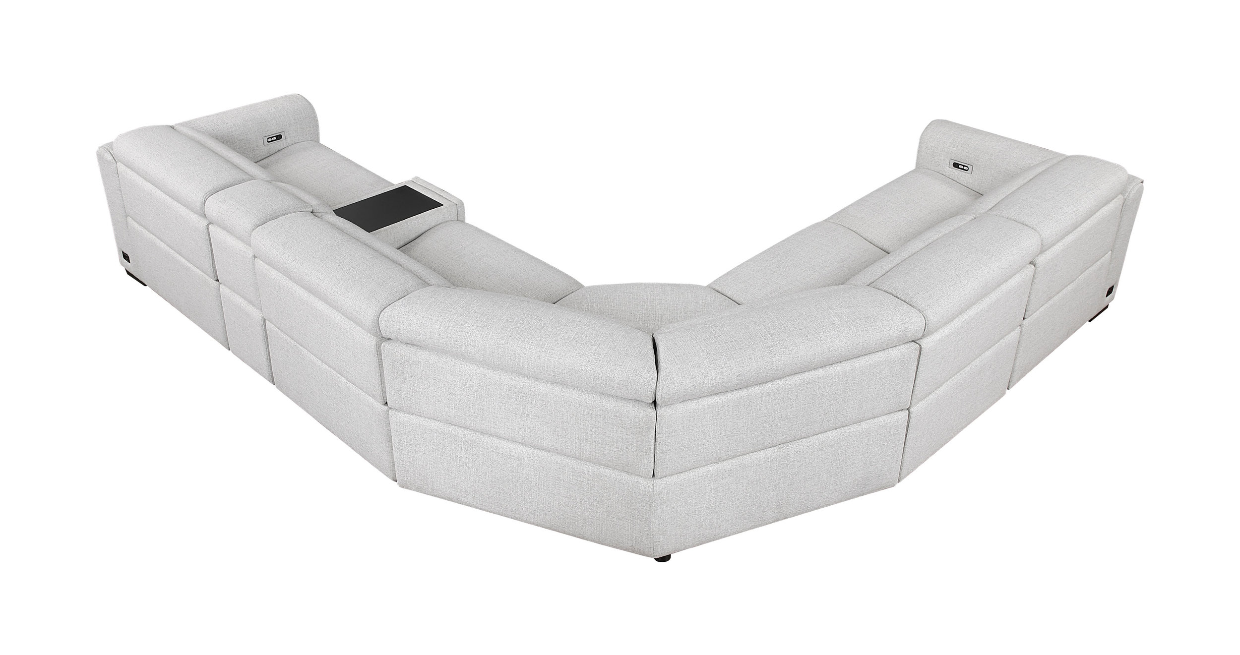 McPherson L-Shaped Chenille 6‑Piece Power Reclining Modular Sectional with Power Headrests