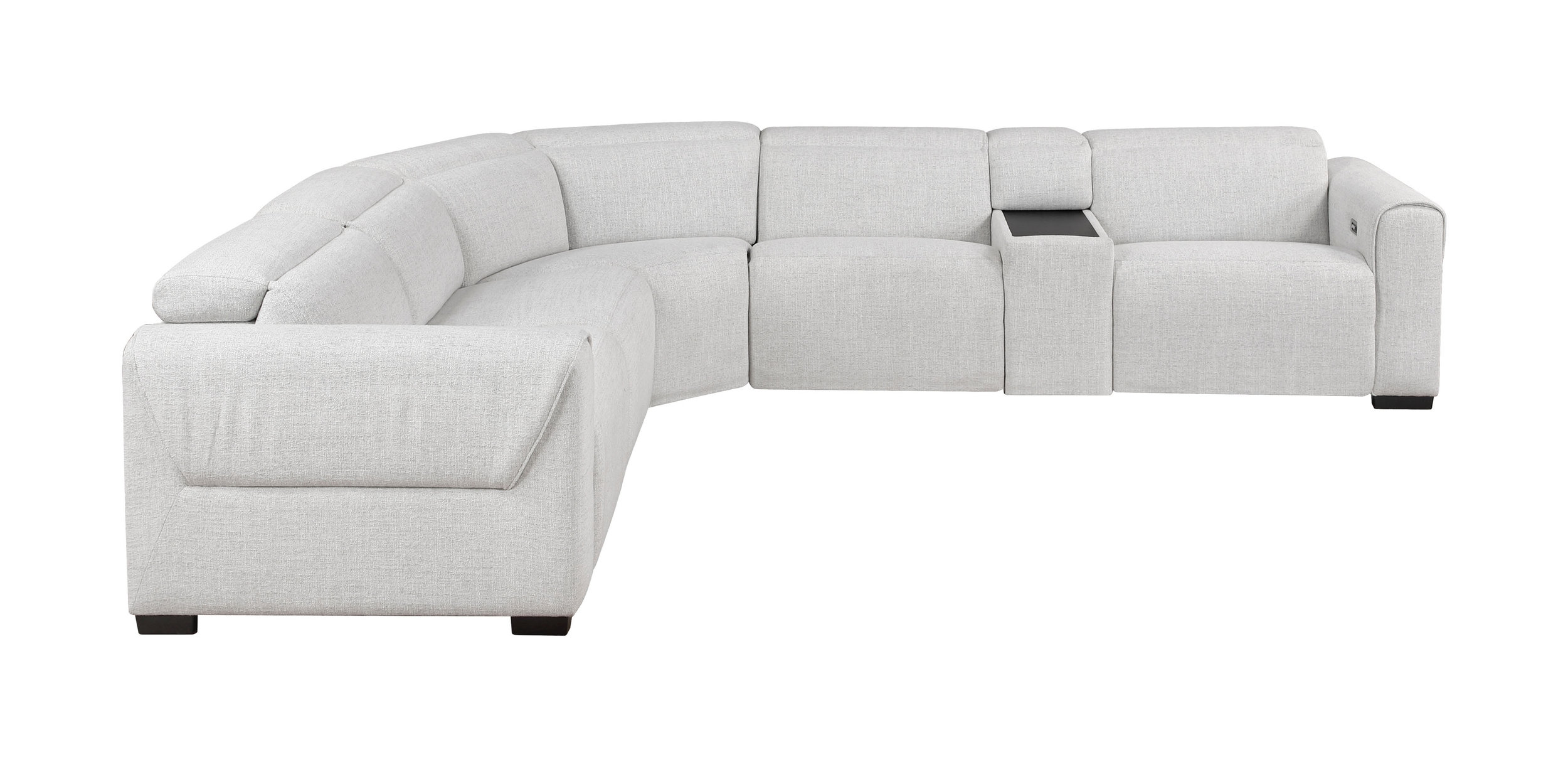 McPherson L-Shaped Chenille 6‑Piece Power Reclining Modular Sectional with Power Headrests