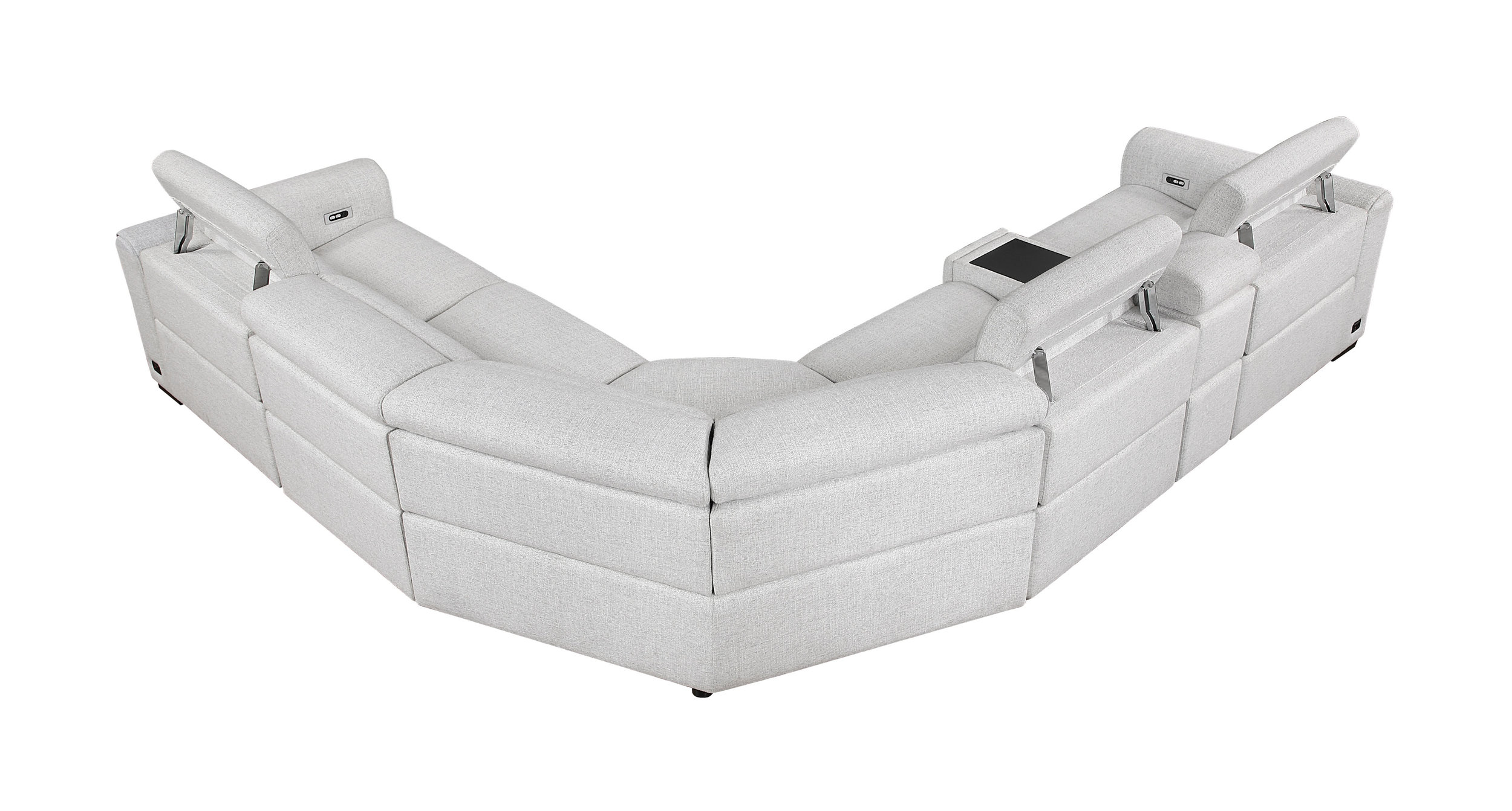 McPherson L-Shaped Chenille 6‑Piece Power Reclining Modular Sectional with Power Headrests