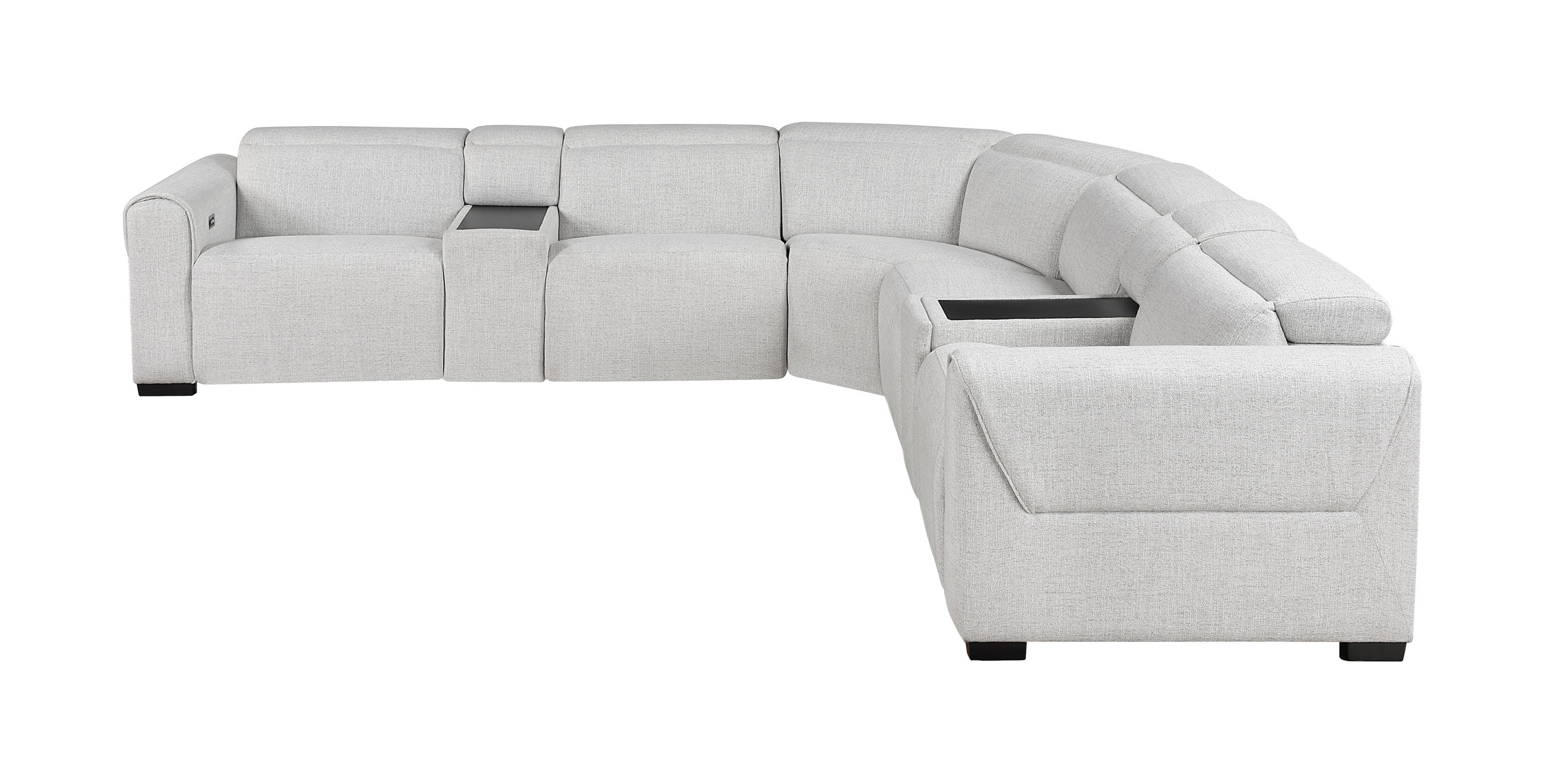 McPherson L-Shaped Chenille 7‑Piece Power Reclining Modular Sectional with Power Headrests
