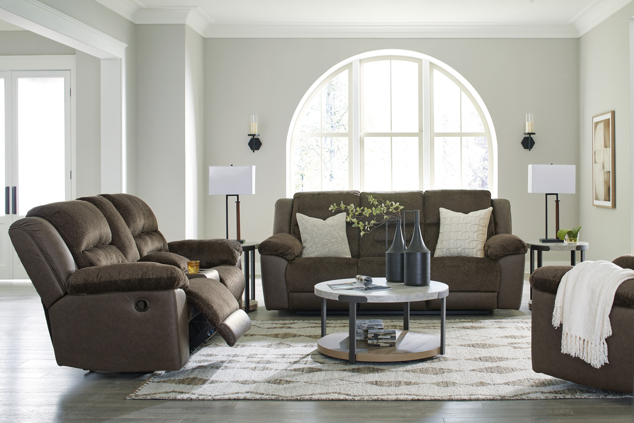 Dorman Faux Leather Reclining Living Room Set