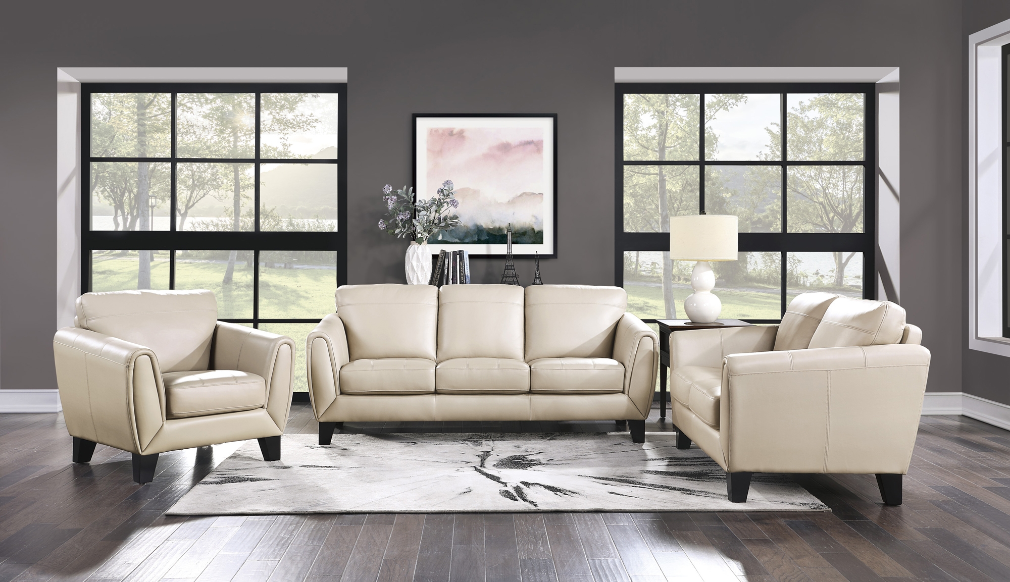 Spivey Leather/Leatherette Living Room Set