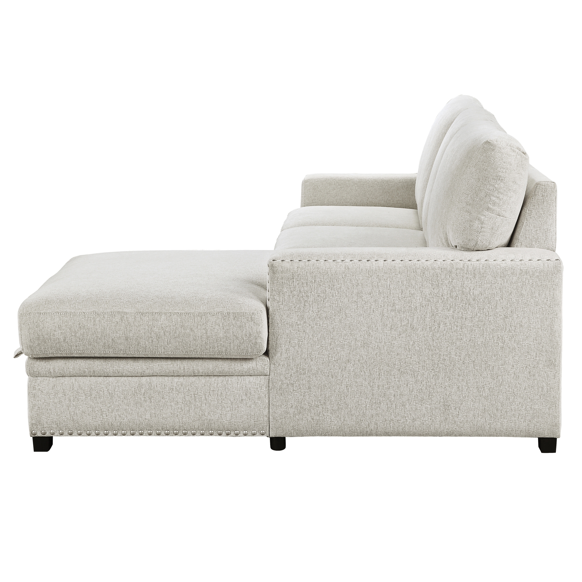 Morelia Fabric Sectional with Pull-out Bed and Hidden Storage, Right Chaise Facing