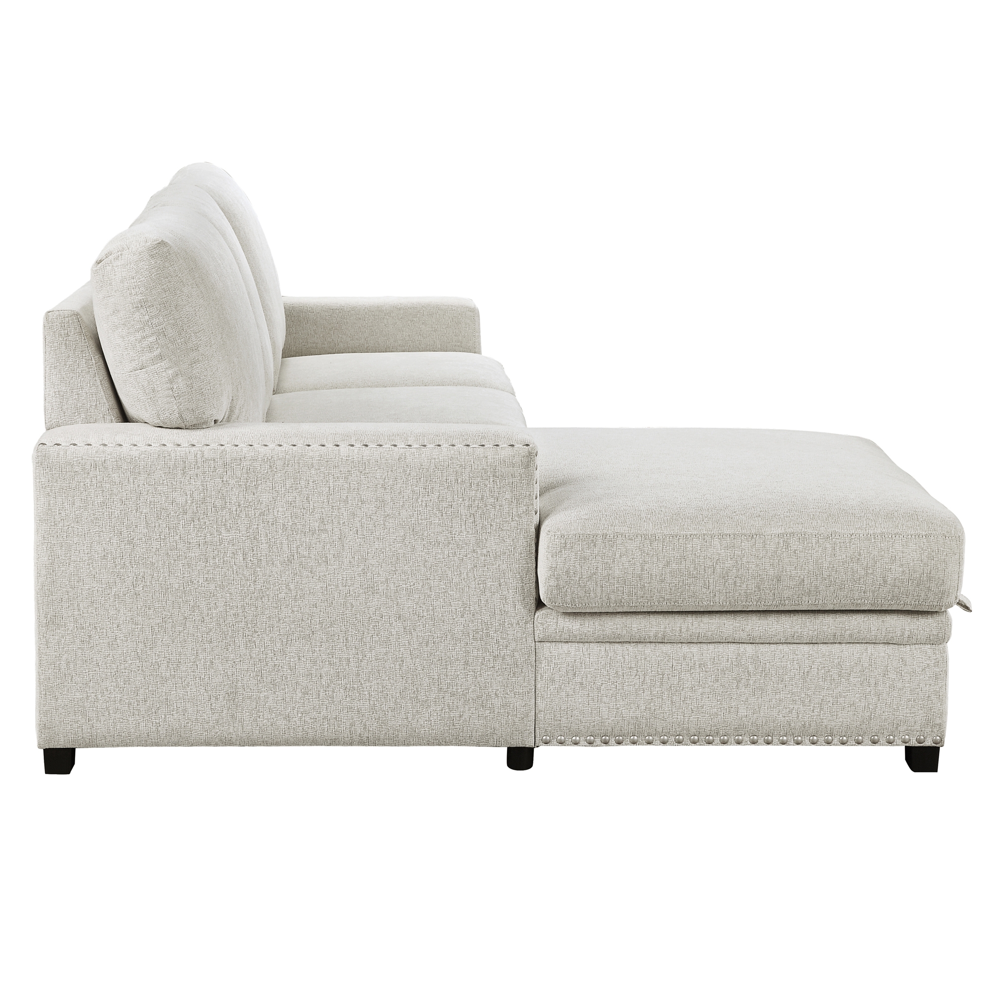 Morelia Fabric Sectional with Pull-out Bed and Hidden Storage, Left Chaise Facing