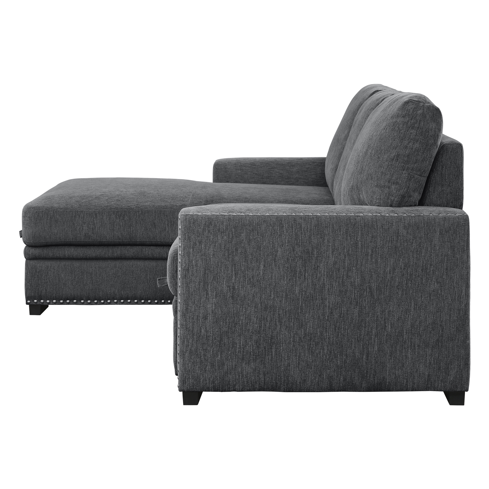 Morelia Fabric Sectional with Pull-out Bed and Hidden Storage, Left Chaise Facing