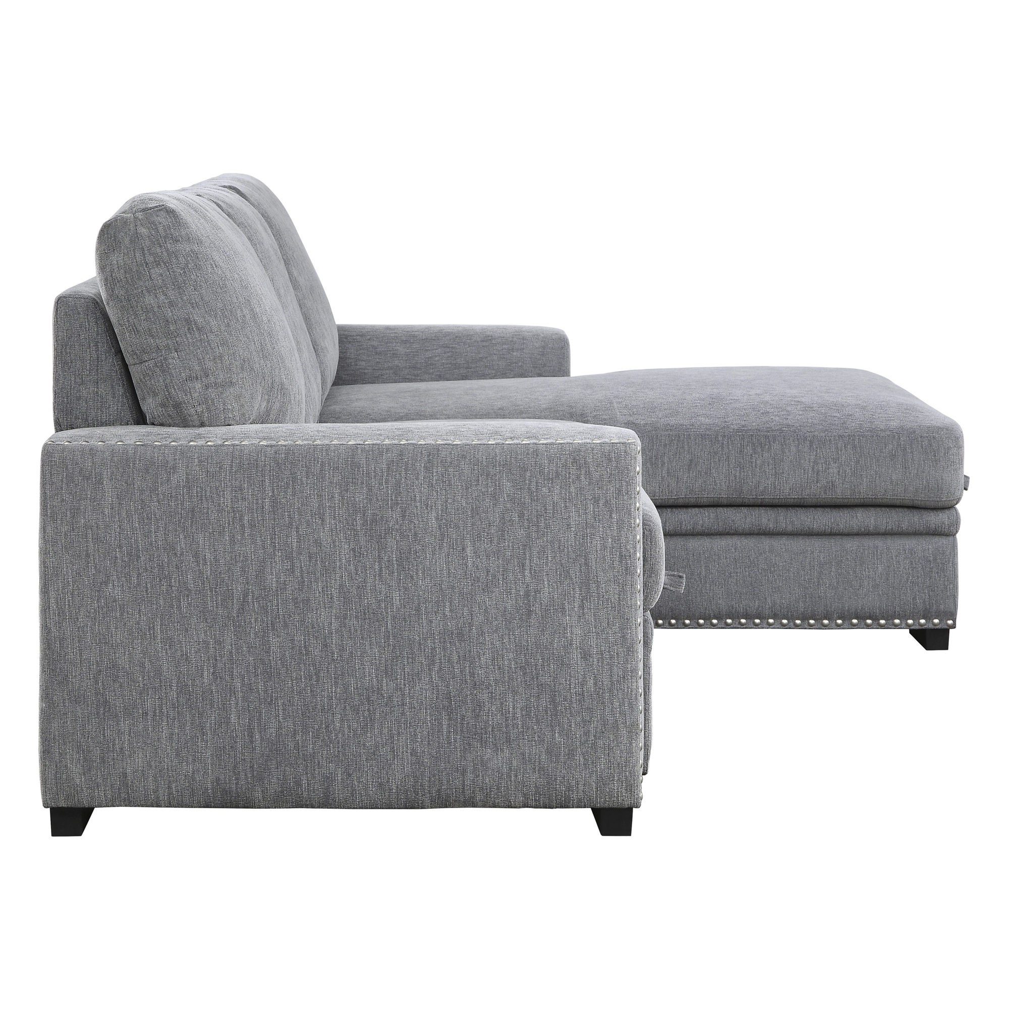 Morelia Fabric Sectional with Pull-out Bed and Hidden Storage, Right Chaise Facing
