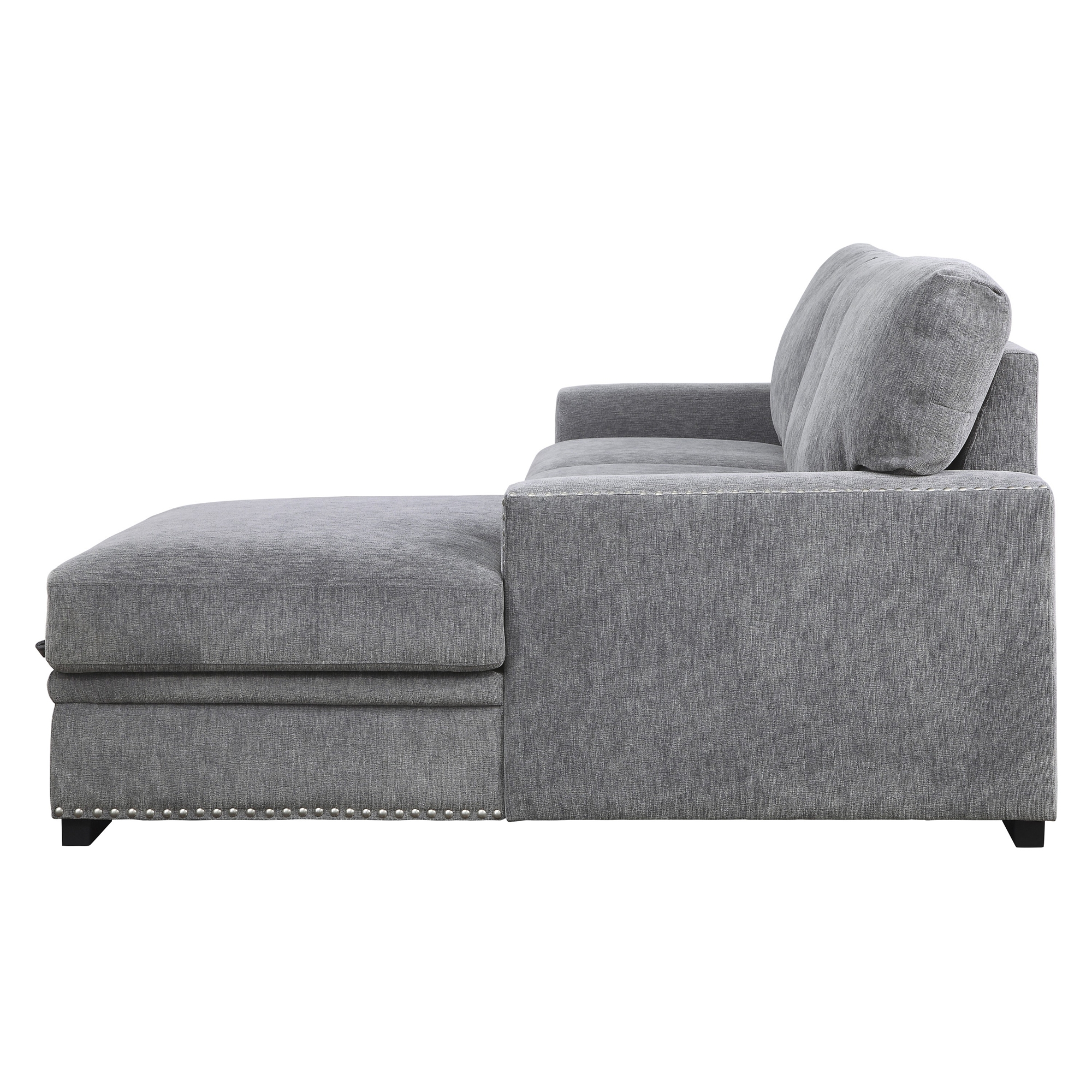 Morelia Fabric Sectional with Pull-out Bed and Hidden Storage, Right Chaise Facing