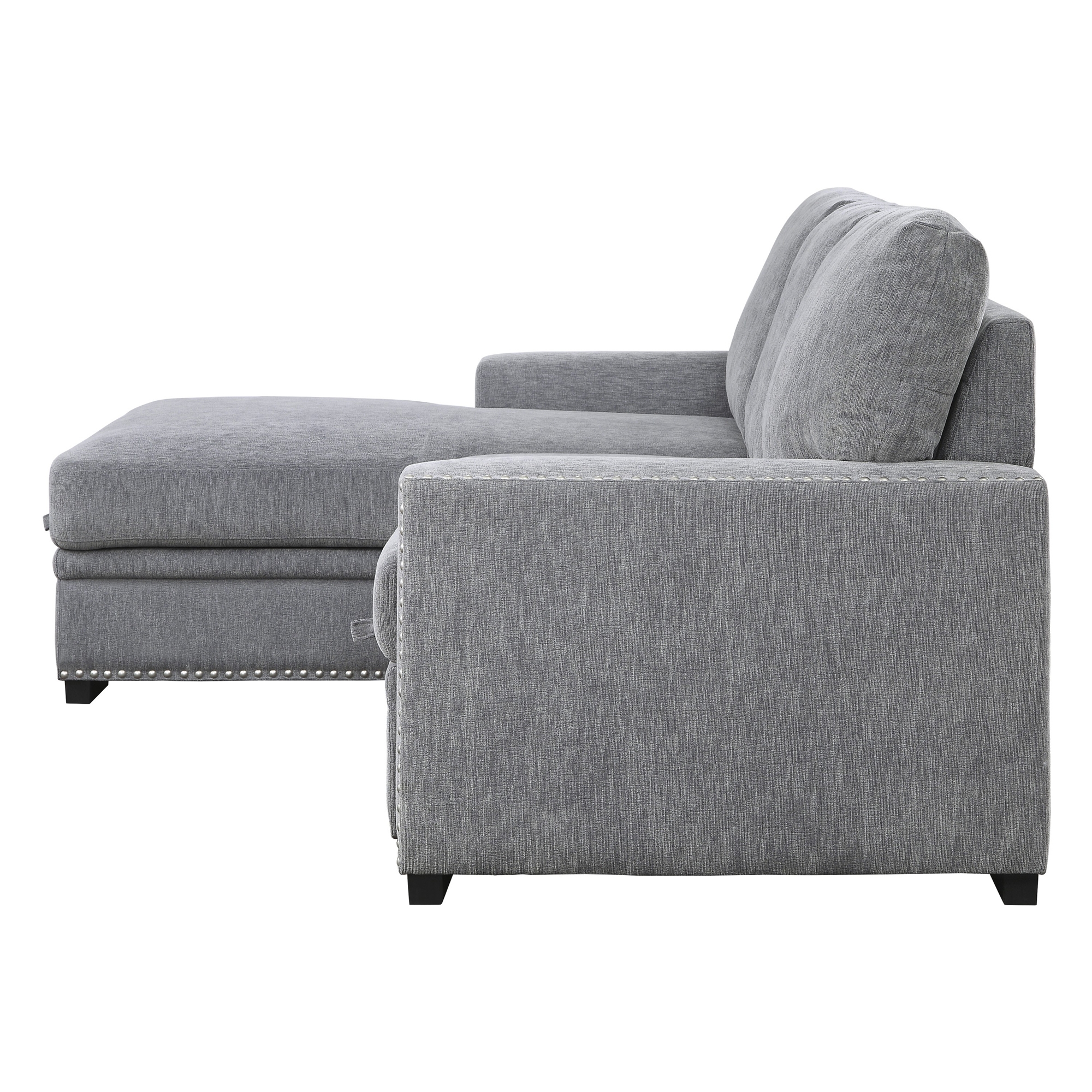 Morelia Fabric Sectional with Pull-out Bed and Hidden Storage, Left Chaise Facing