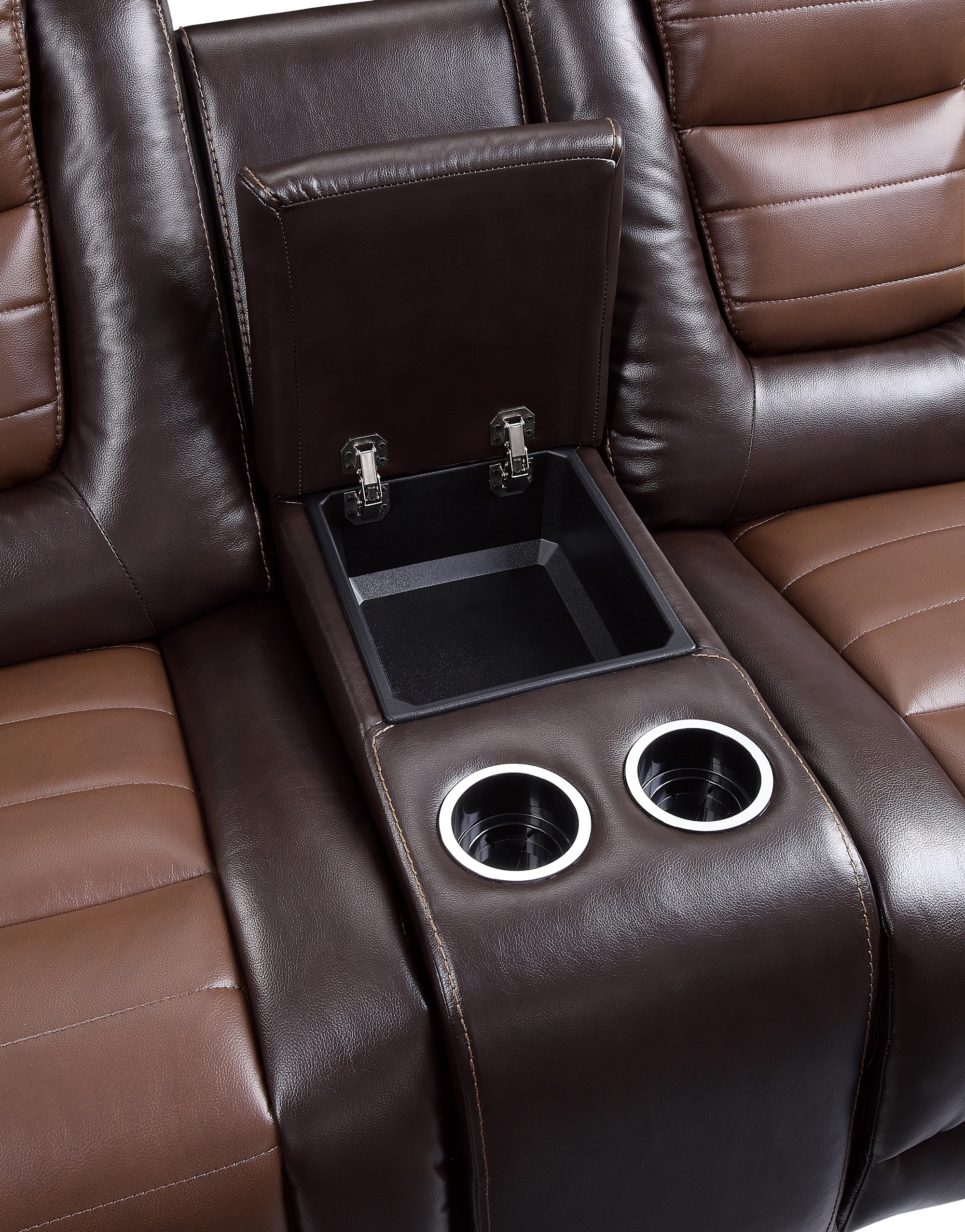 Briscoe Leatherette Double Glider Reclining Loveseat