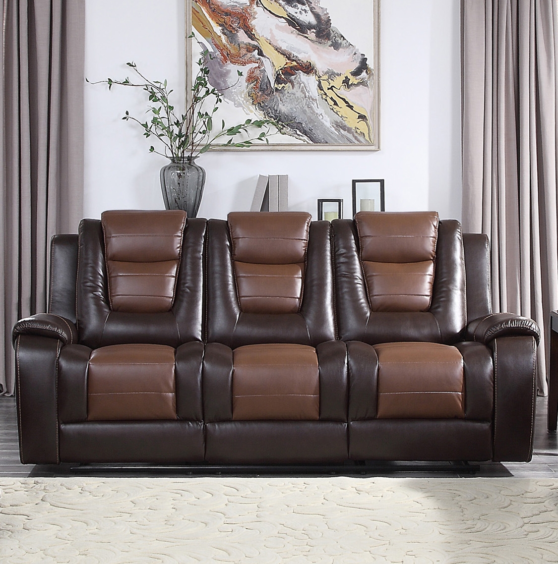 Briscoe Leatherette Double Reclining Sofa