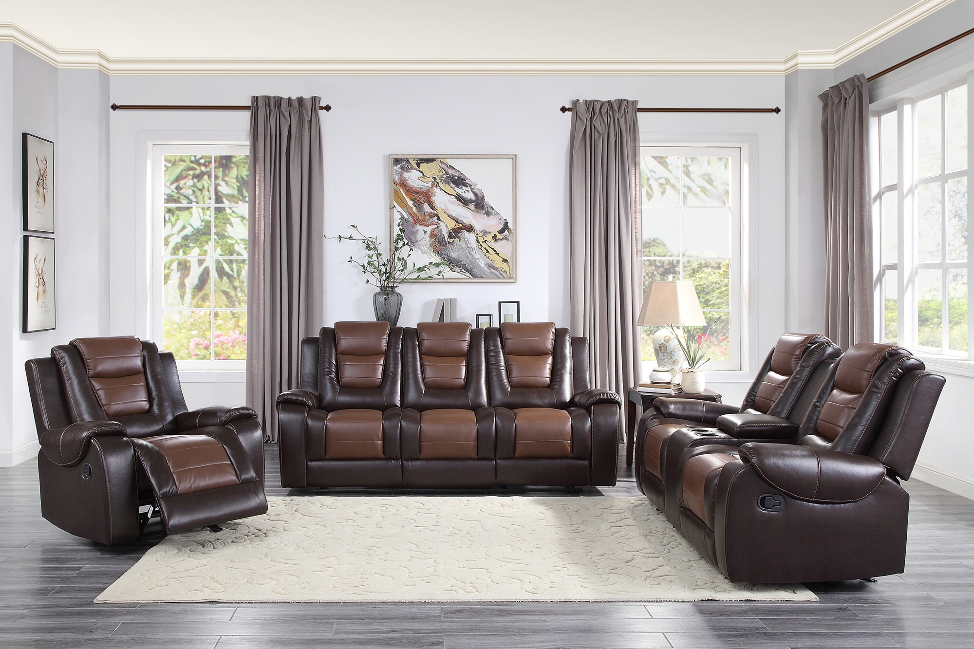 Briscoe Leatherette Reclining Living Room Set
